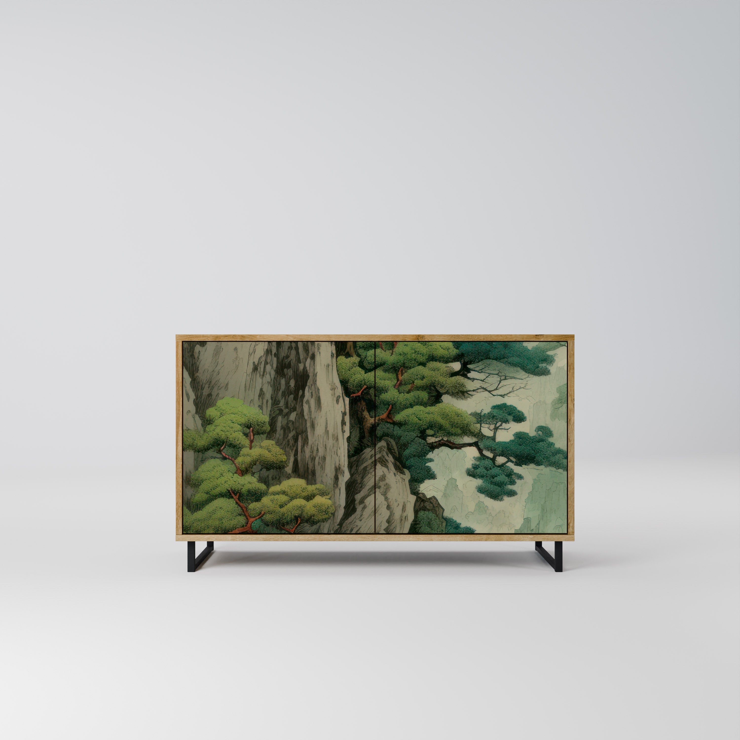 VERDURE ABYSS Sideboard mit 2 Türen in Eichenoptik