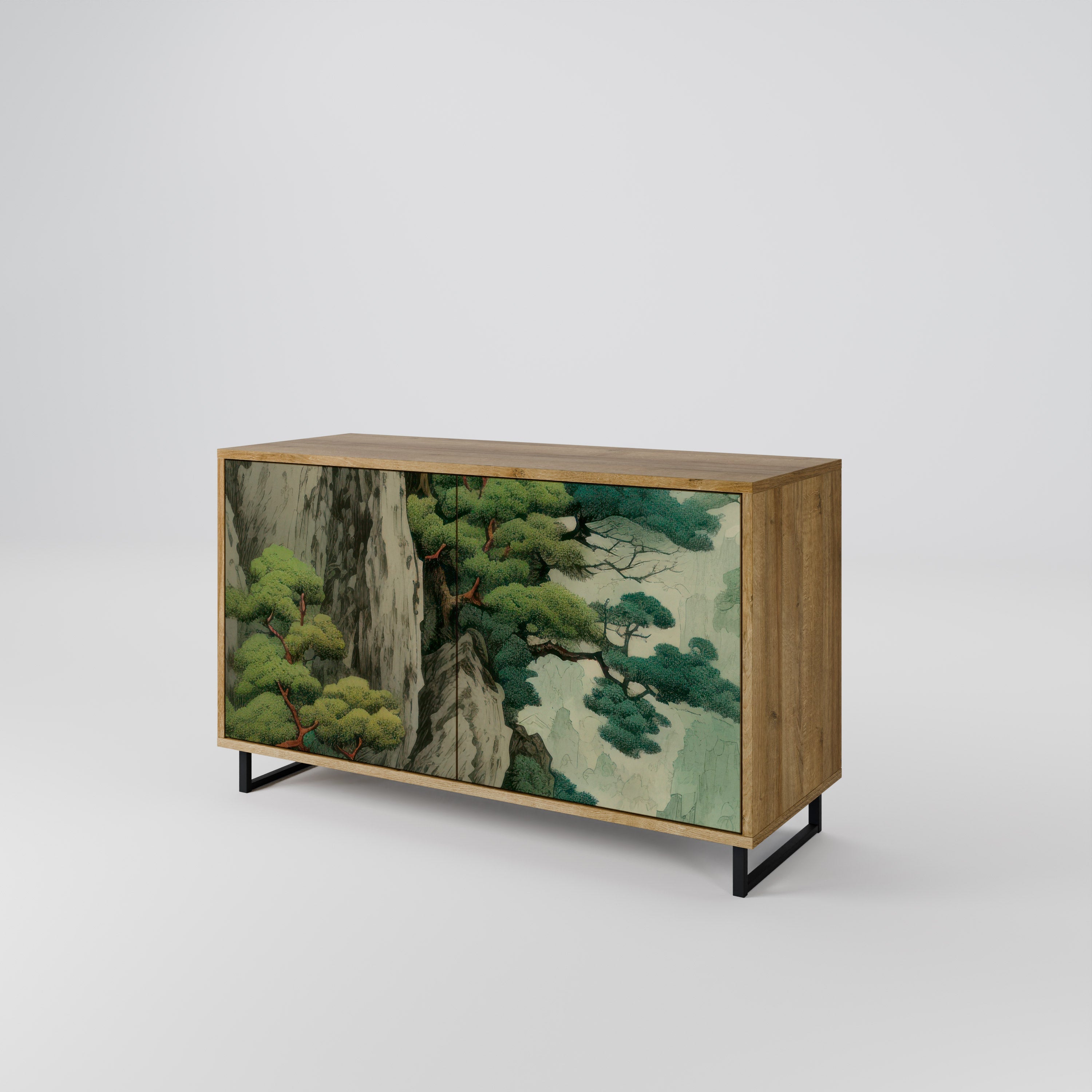 VERDURE ABYSS Sideboard mit 2 Türen in Eichenoptik