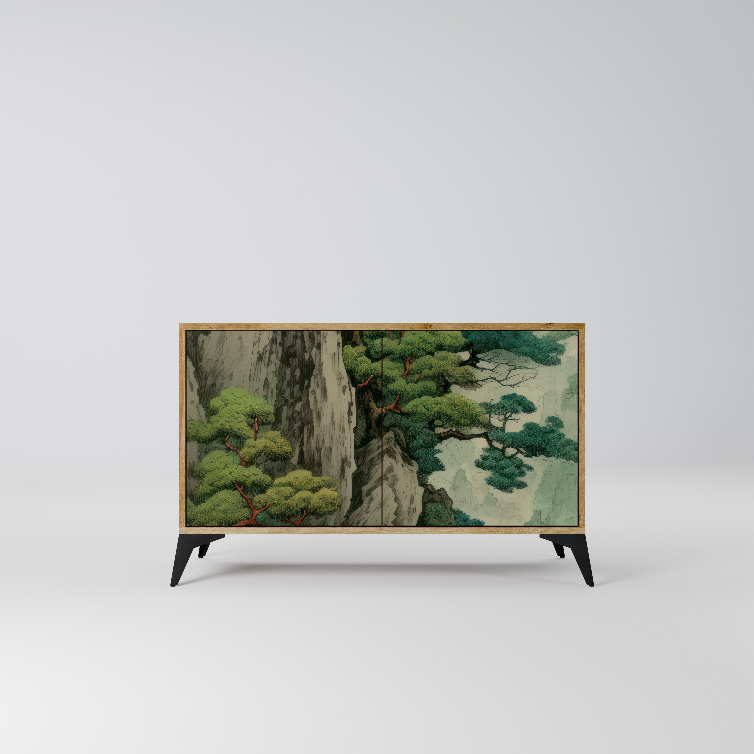 VERDURE ABYSS Sideboard mit 2 Türen in Eichenoptik