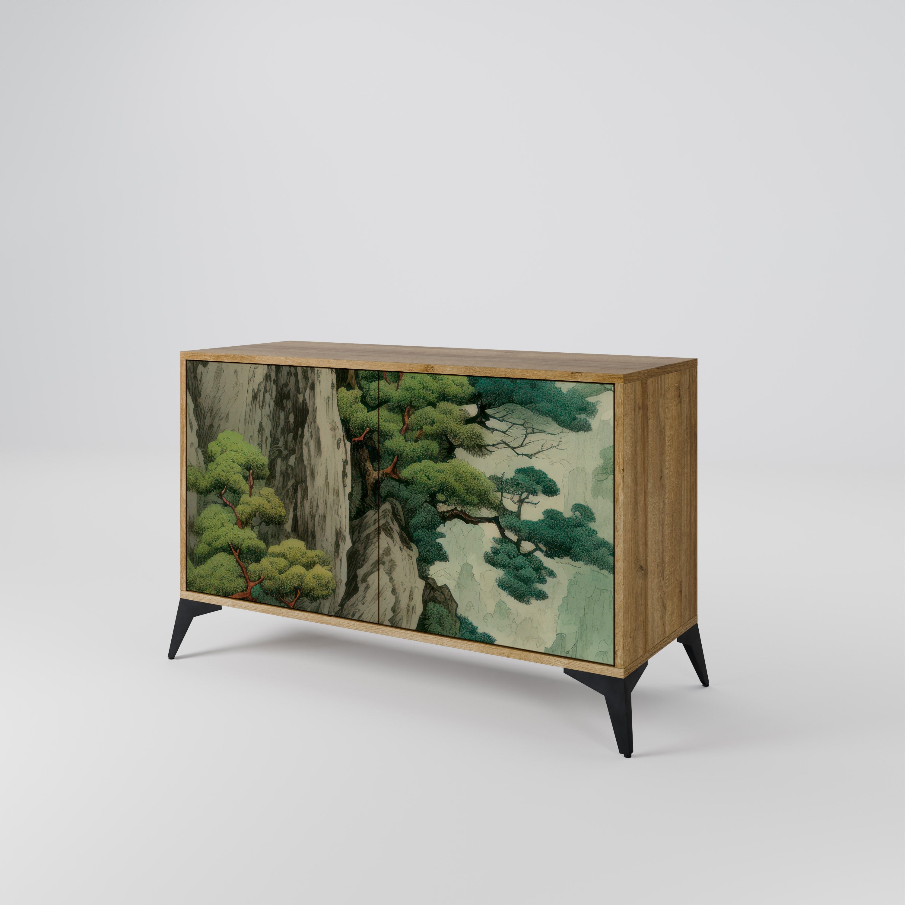 VERDURE ABYSS Sideboard mit 2 Türen in Eichenoptik