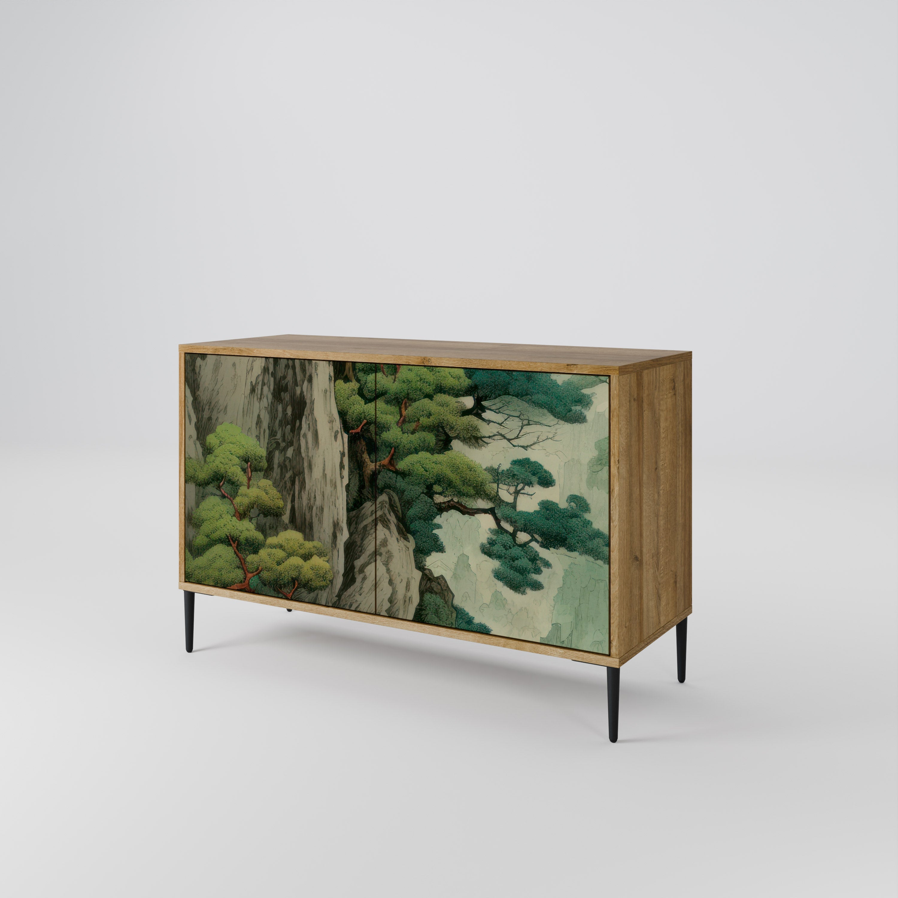 VERDURE ABYSS Sideboard mit 2 Türen in Eichenoptik