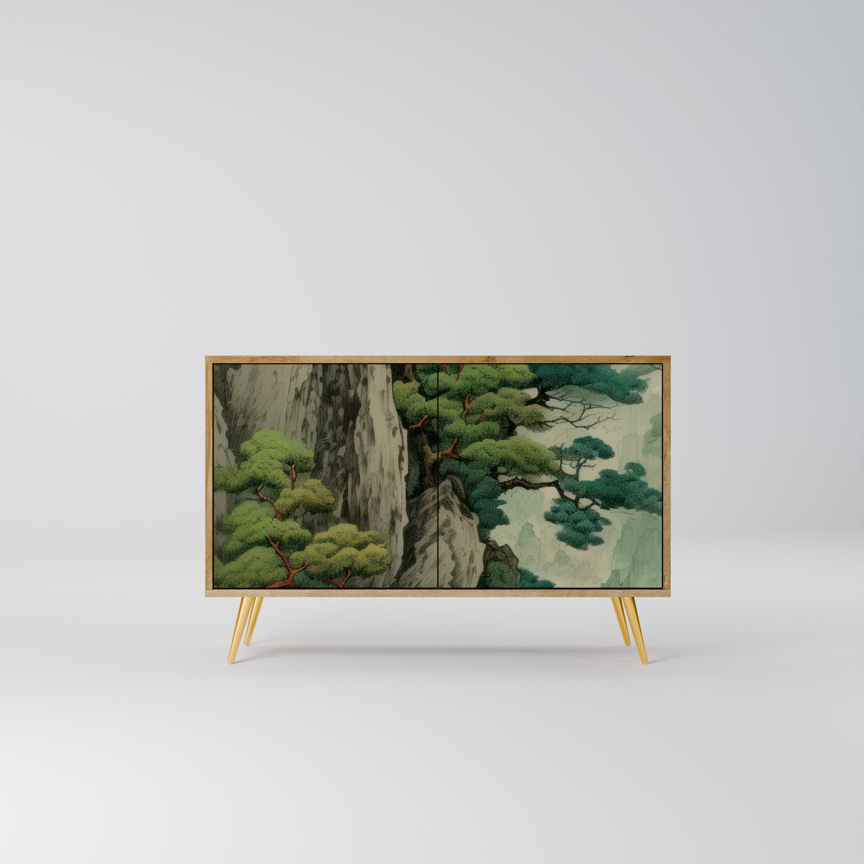 VERDURE ABYSS Sideboard mit 2 Türen in Eichenoptik