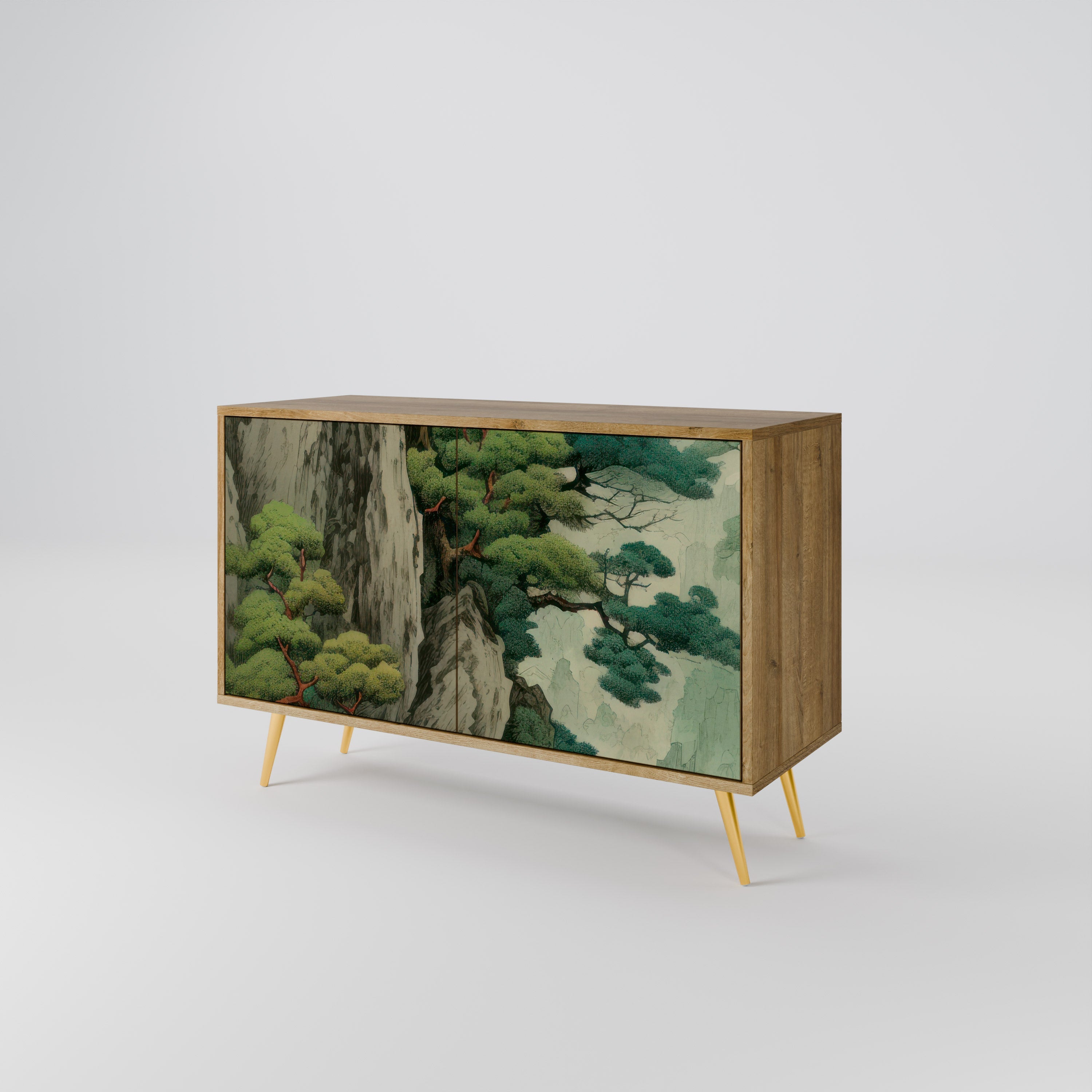 VERDURE ABYSS Sideboard mit 2 Türen in Eichenoptik