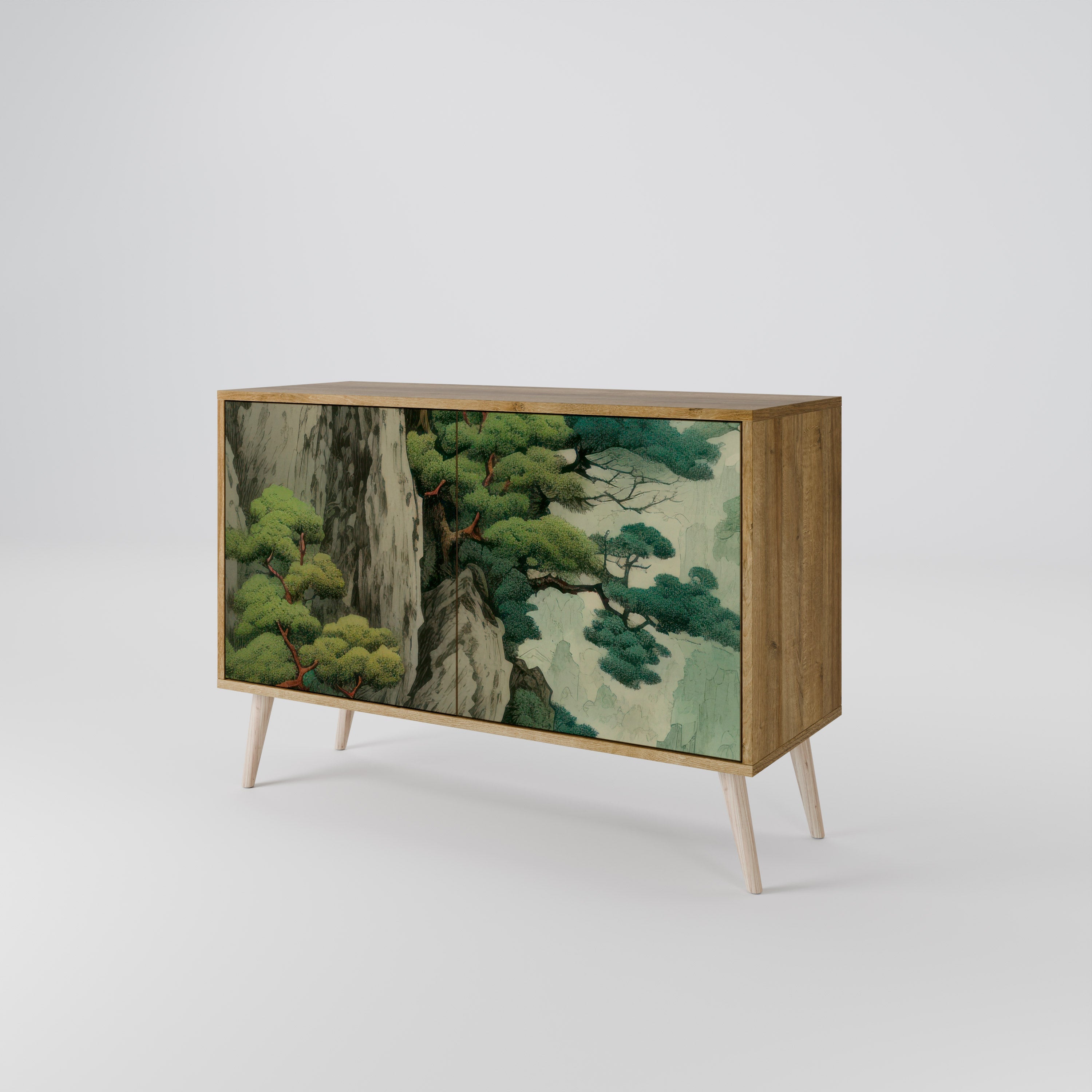 VERDURE ABYSS Sideboard mit 2 Türen in Eichenoptik