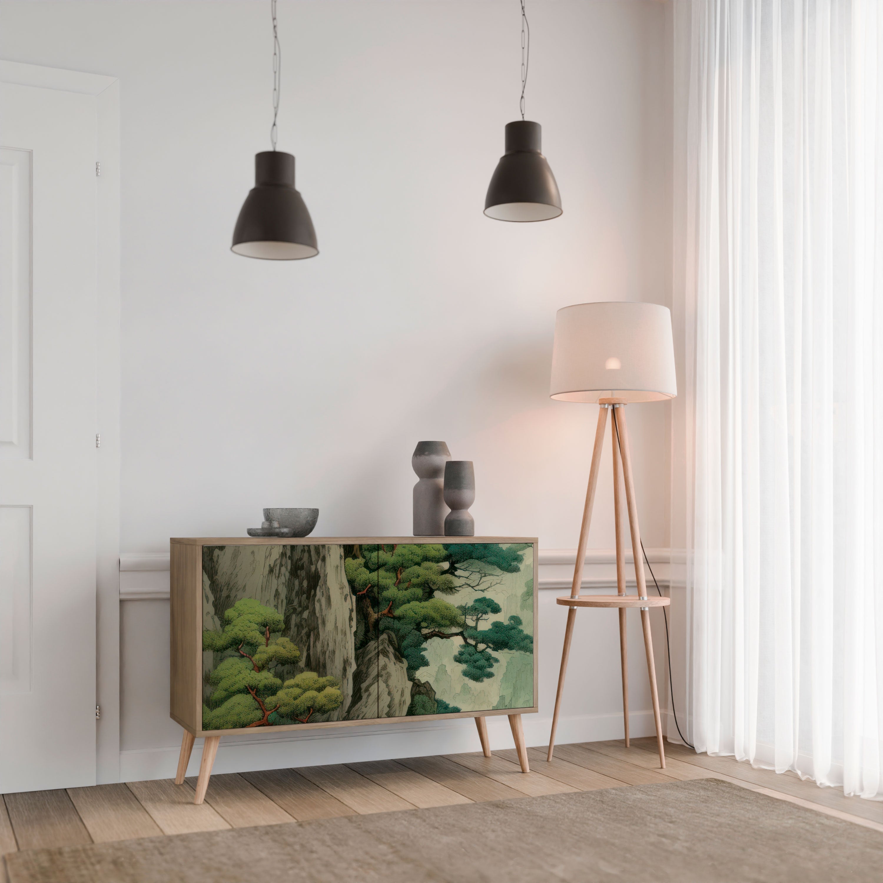 VERDURE ABYSS Sideboard mit 2 Türen in Eichenoptik