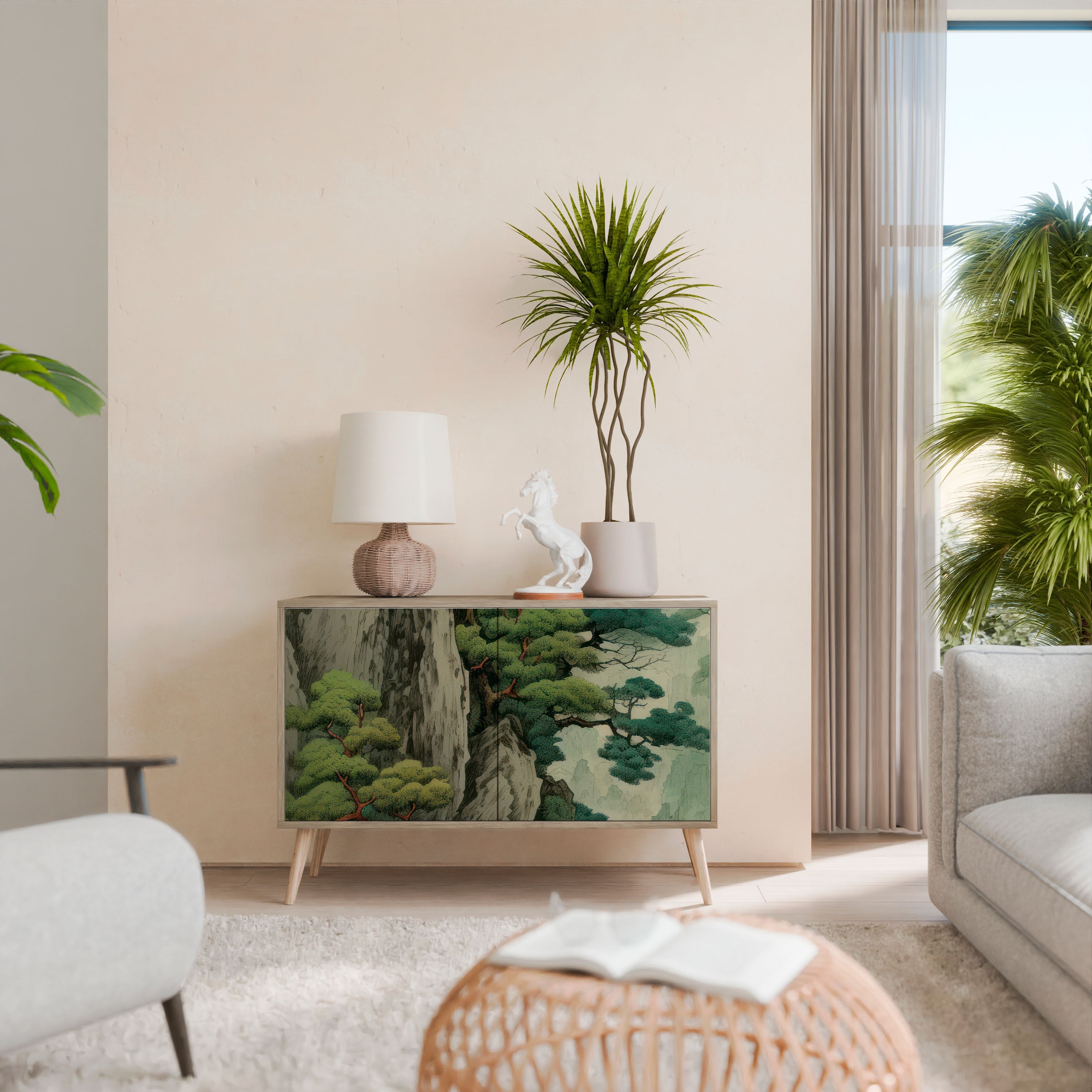 VERDURE ABYSS Sideboard mit 2 Türen in Eichenoptik