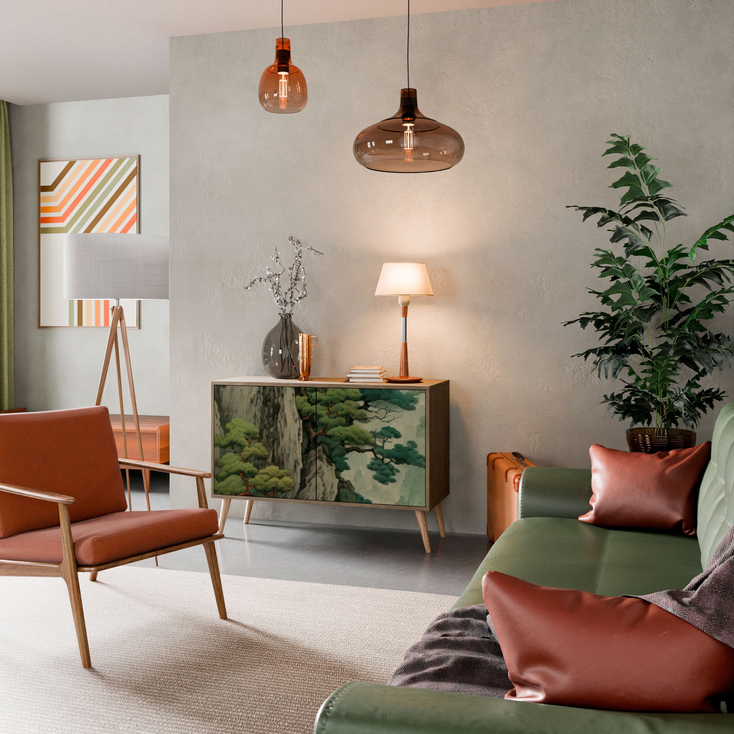 VERDURE ABYSS Sideboard mit 2 Türen in Eichenoptik