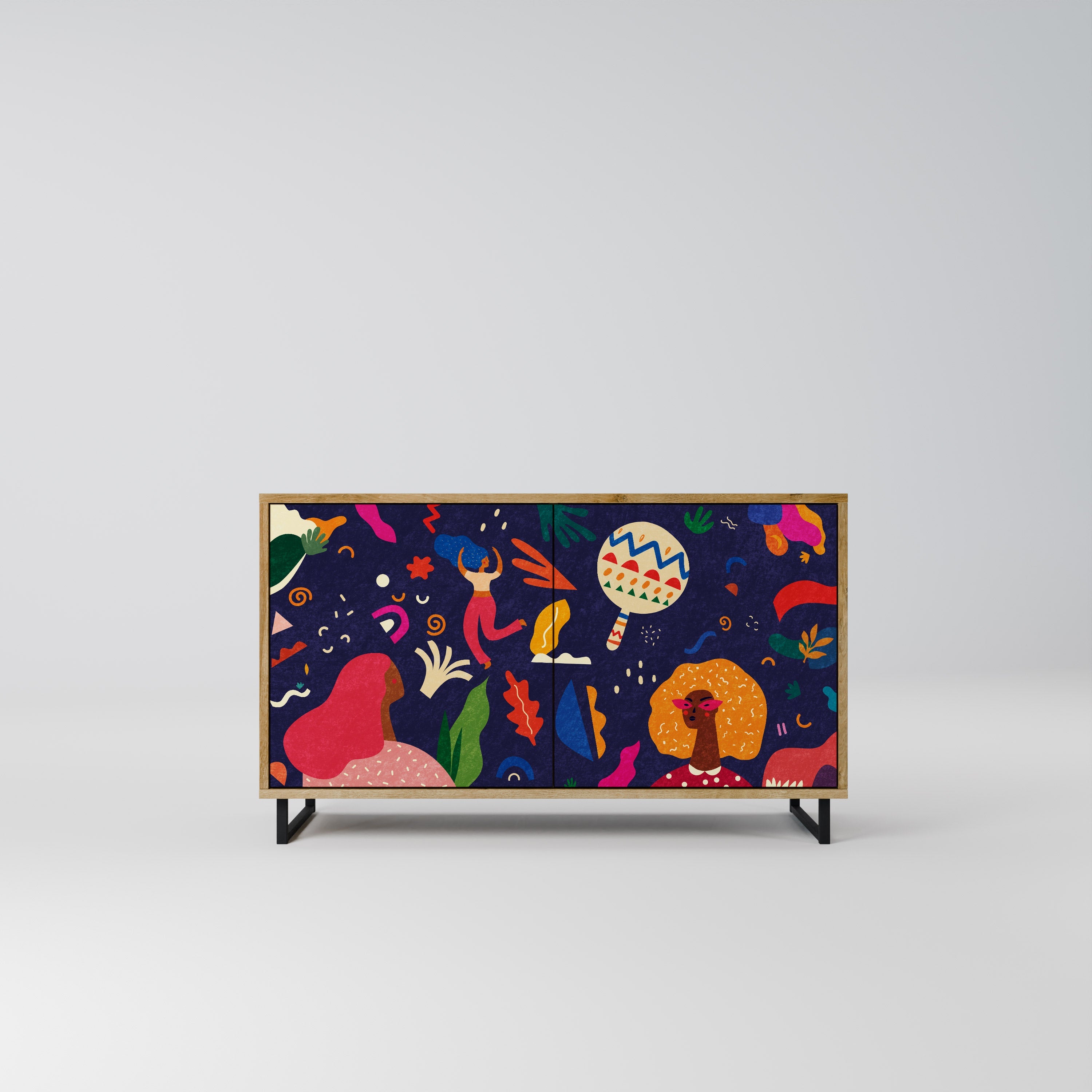 FESTIVE PLEASURES Sideboard mit 2 Türen in Eichenoptik