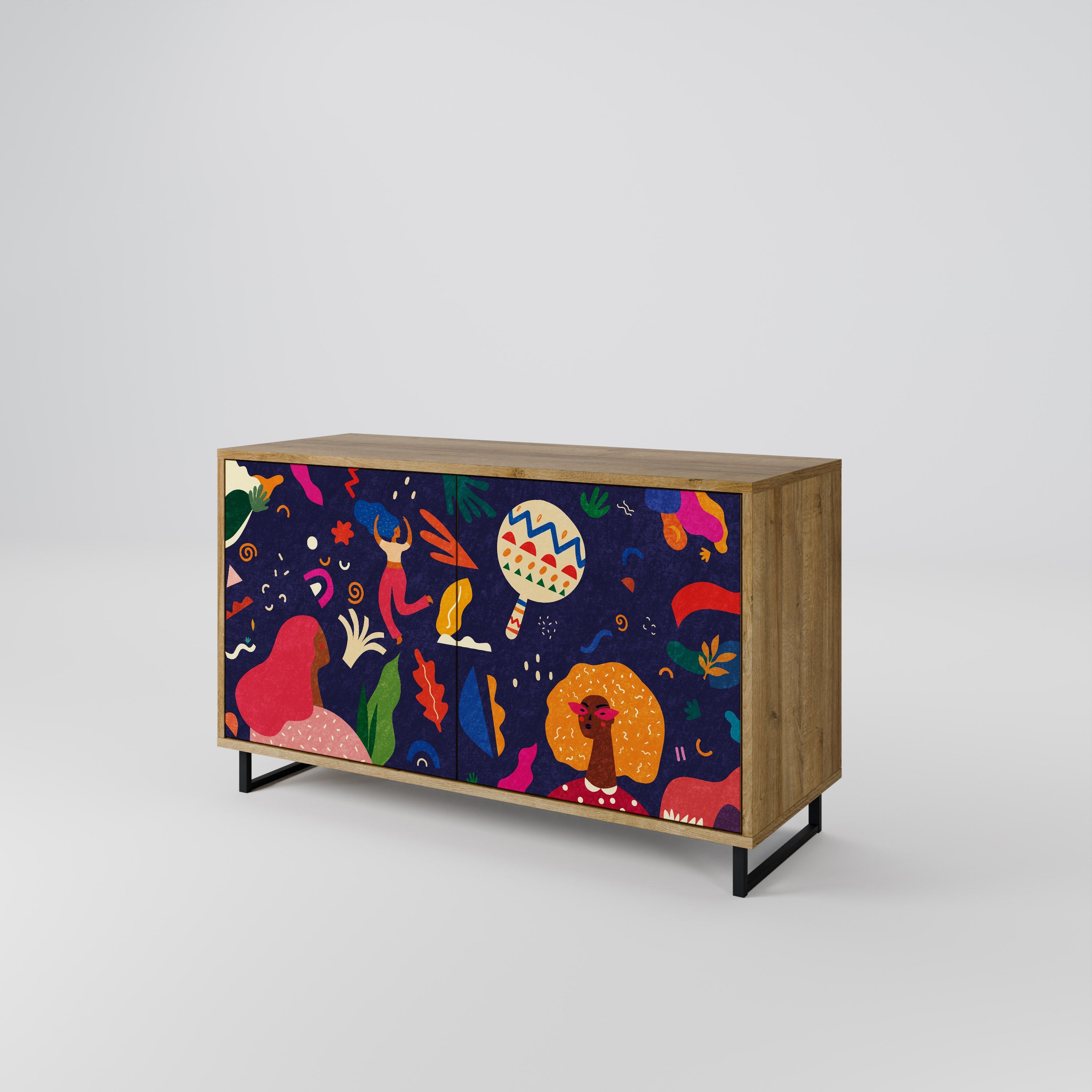 FESTIVE PLEASURES Sideboard mit 2 Türen in Eichenoptik