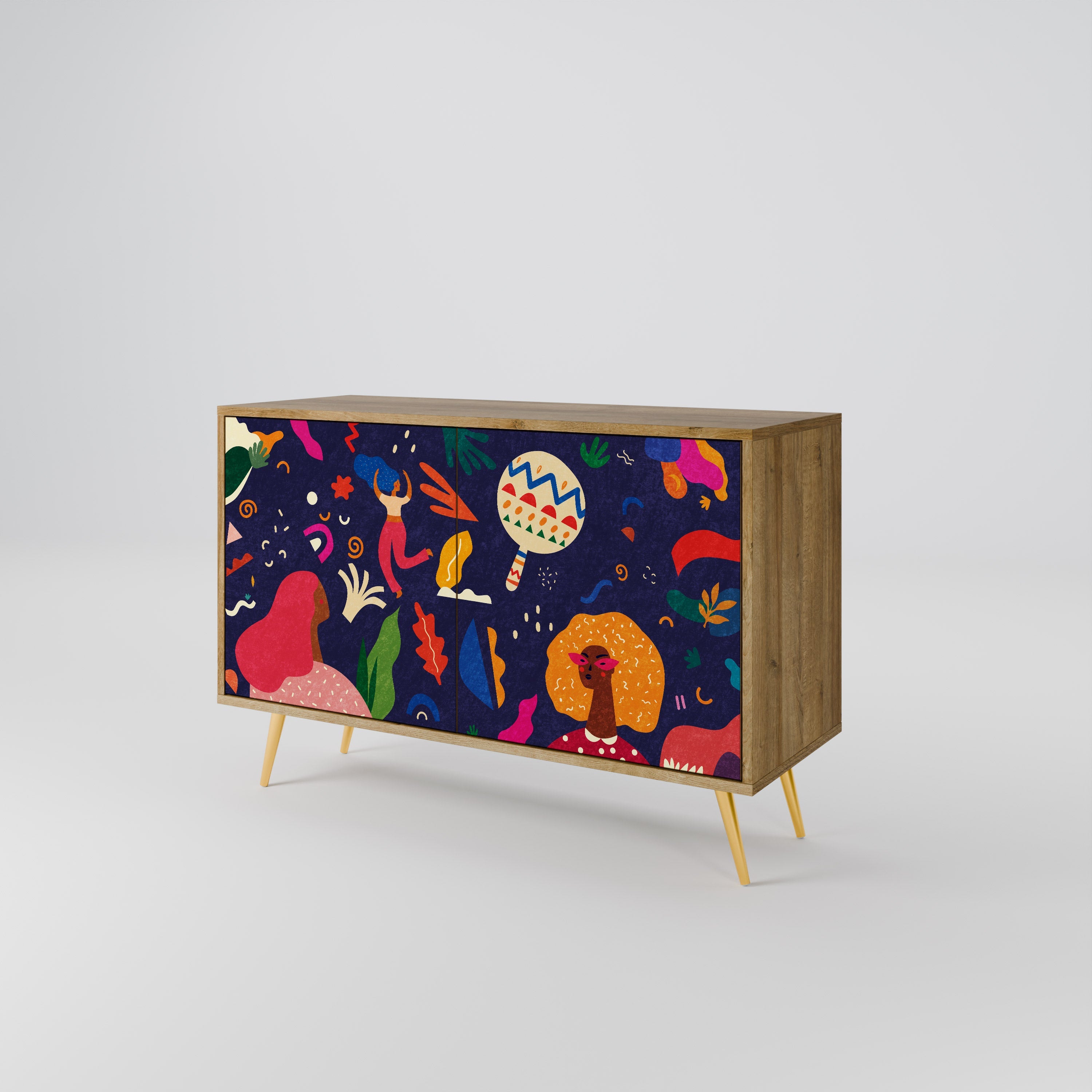 FESTIVE PLEASURES Sideboard mit 2 Türen in Eichenoptik