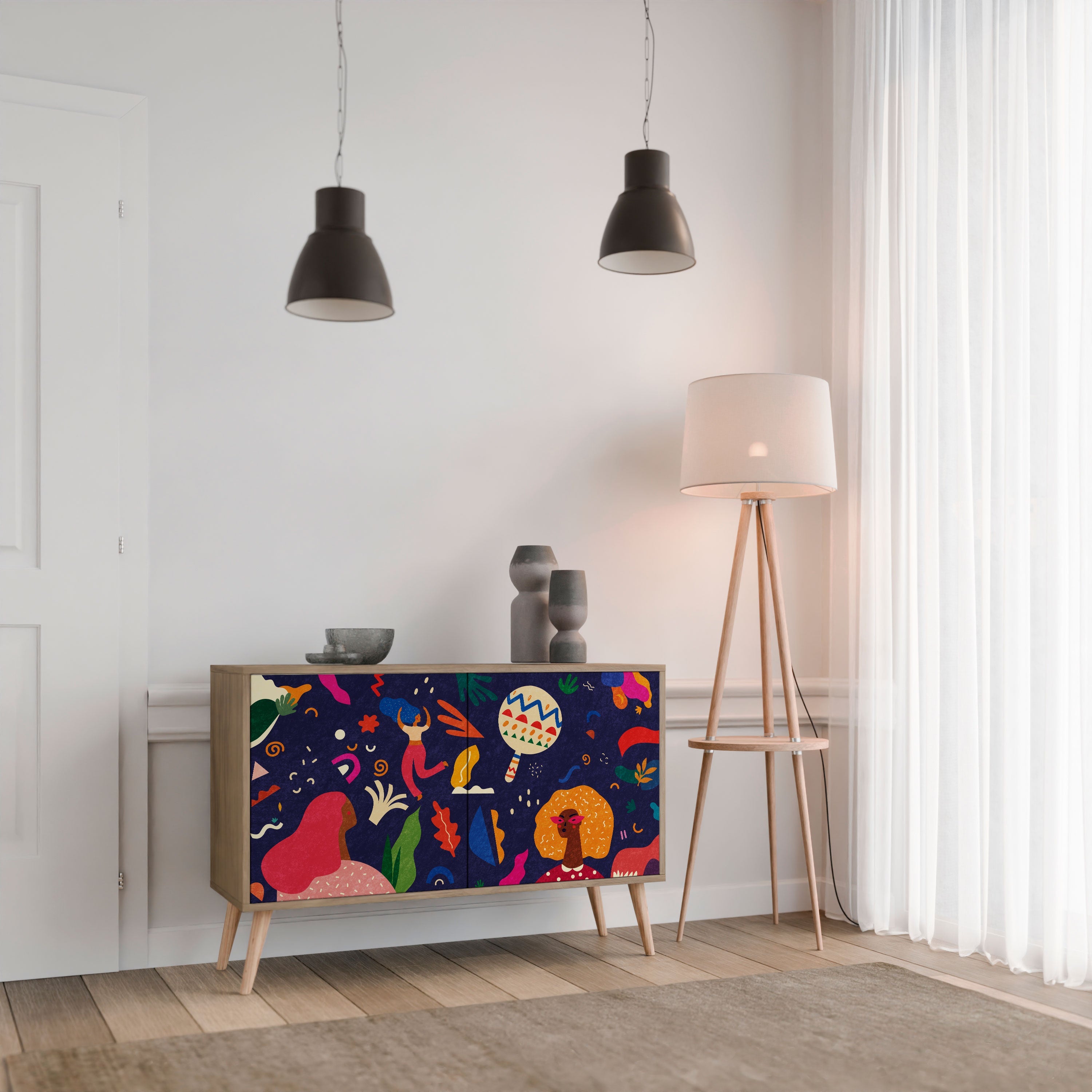 FESTIVE PLEASURES Sideboard mit 2 Türen in Eichenoptik