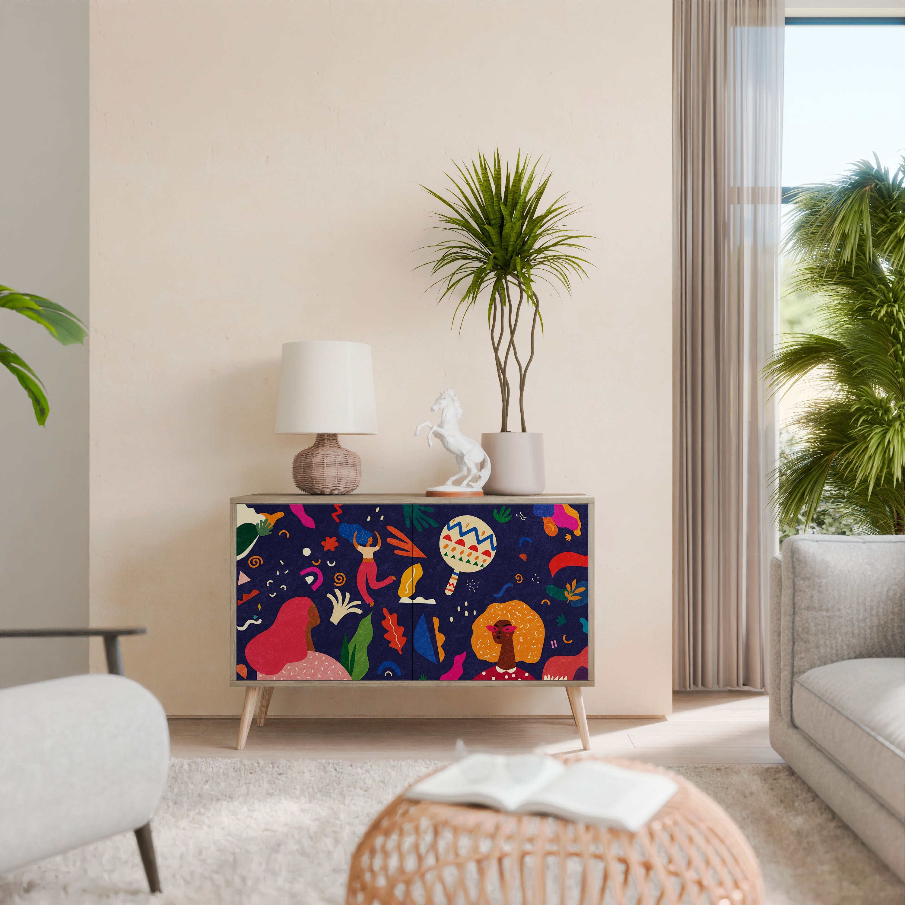 FESTIVE PLEASURES Sideboard mit 2 Türen in Eichenoptik