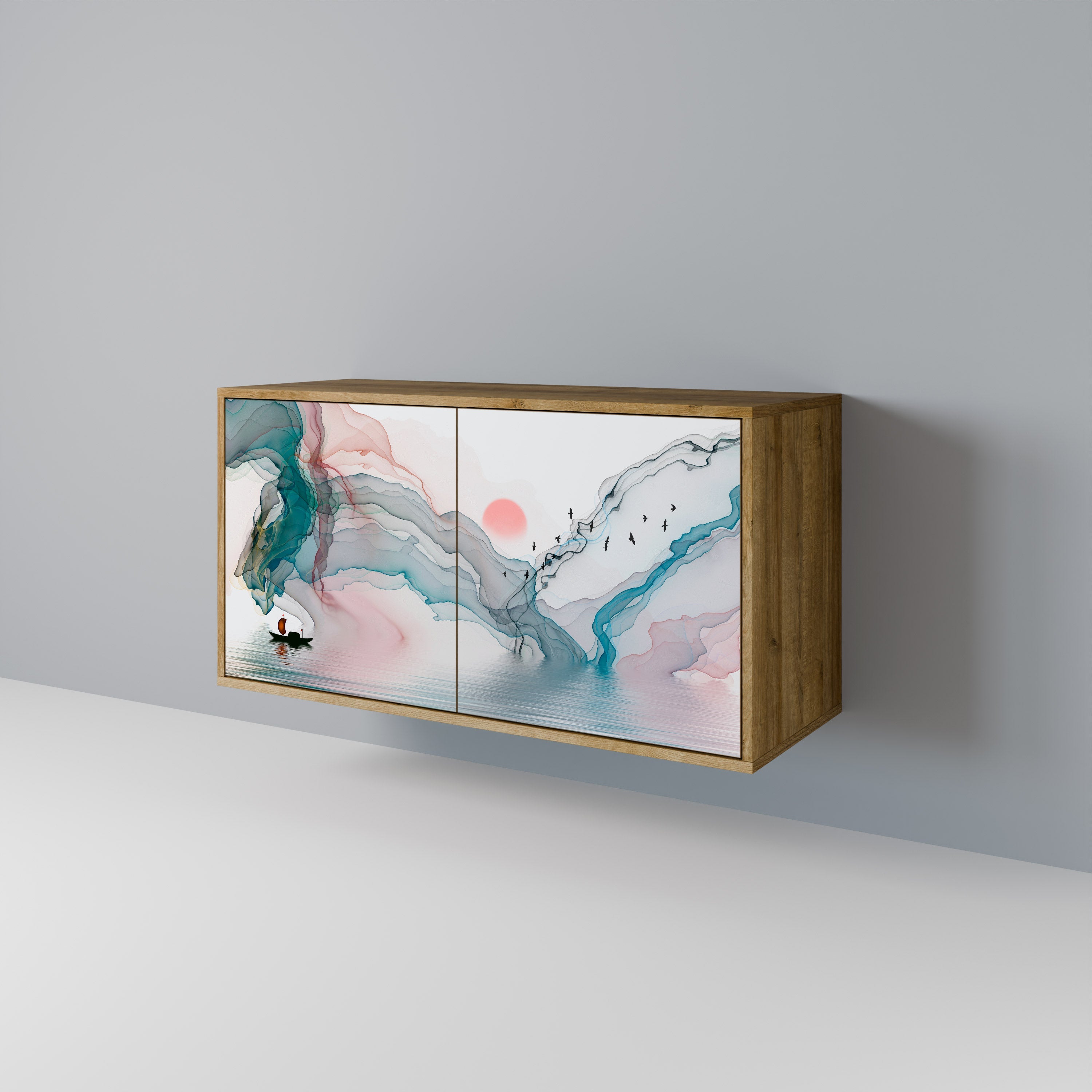 VELVET CROSSING Sideboard mit 2 Türen in Eichenoptik