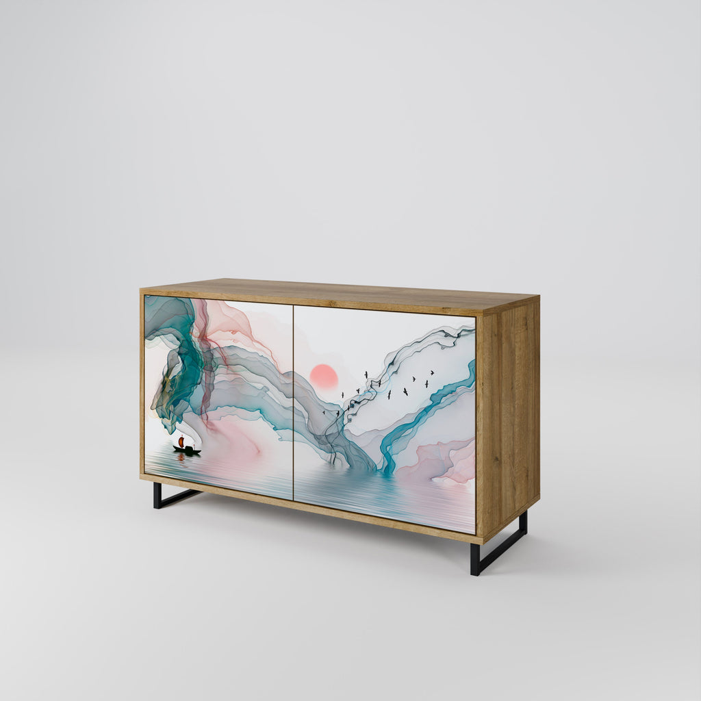 VELVET CROSSING Sideboard mit 2 Türen in Eichenoptik