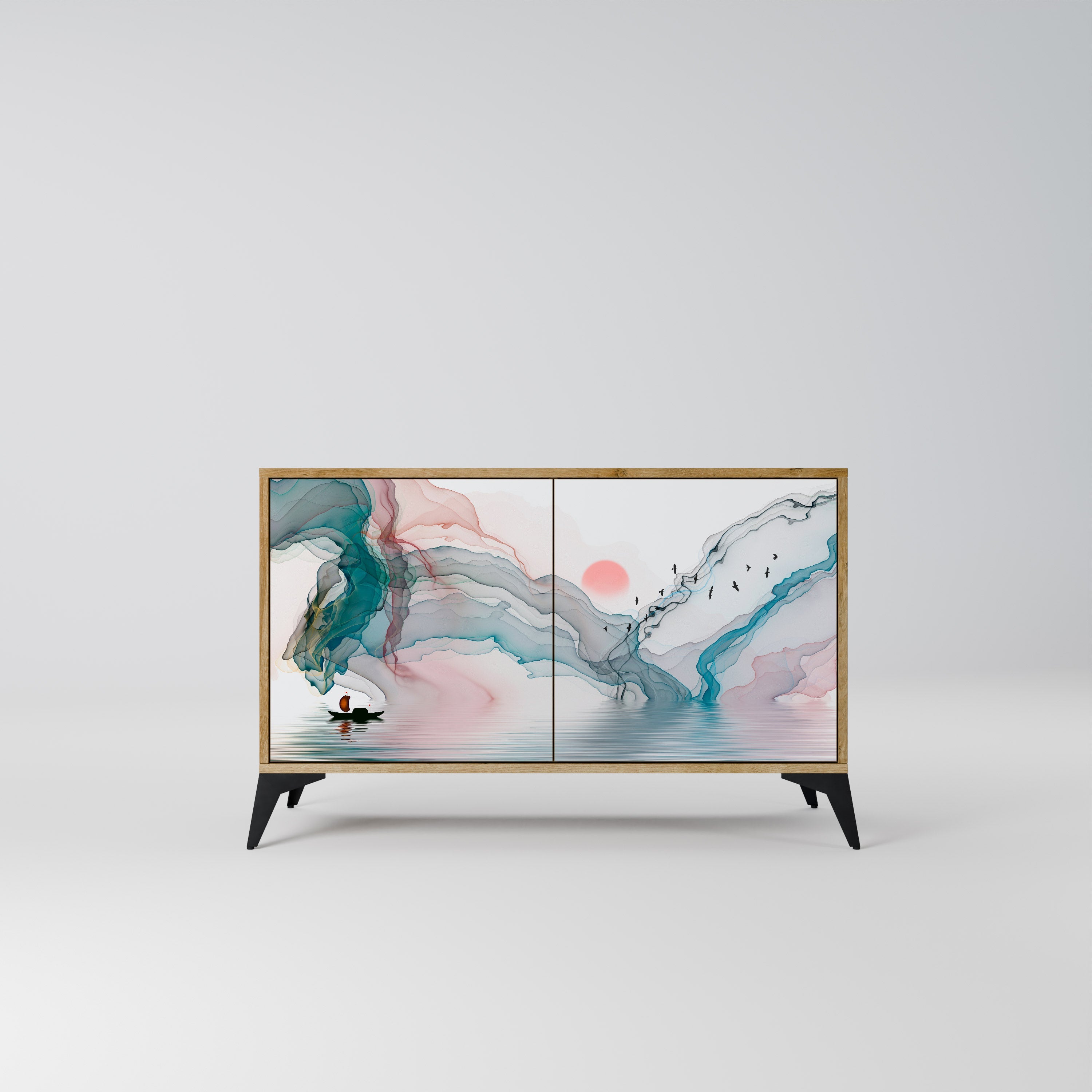 VELVET CROSSING Sideboard mit 2 Türen in Eichenoptik