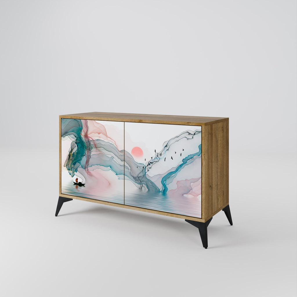 VELVET CROSSING Sideboard mit 2 Türen in Eichenoptik
