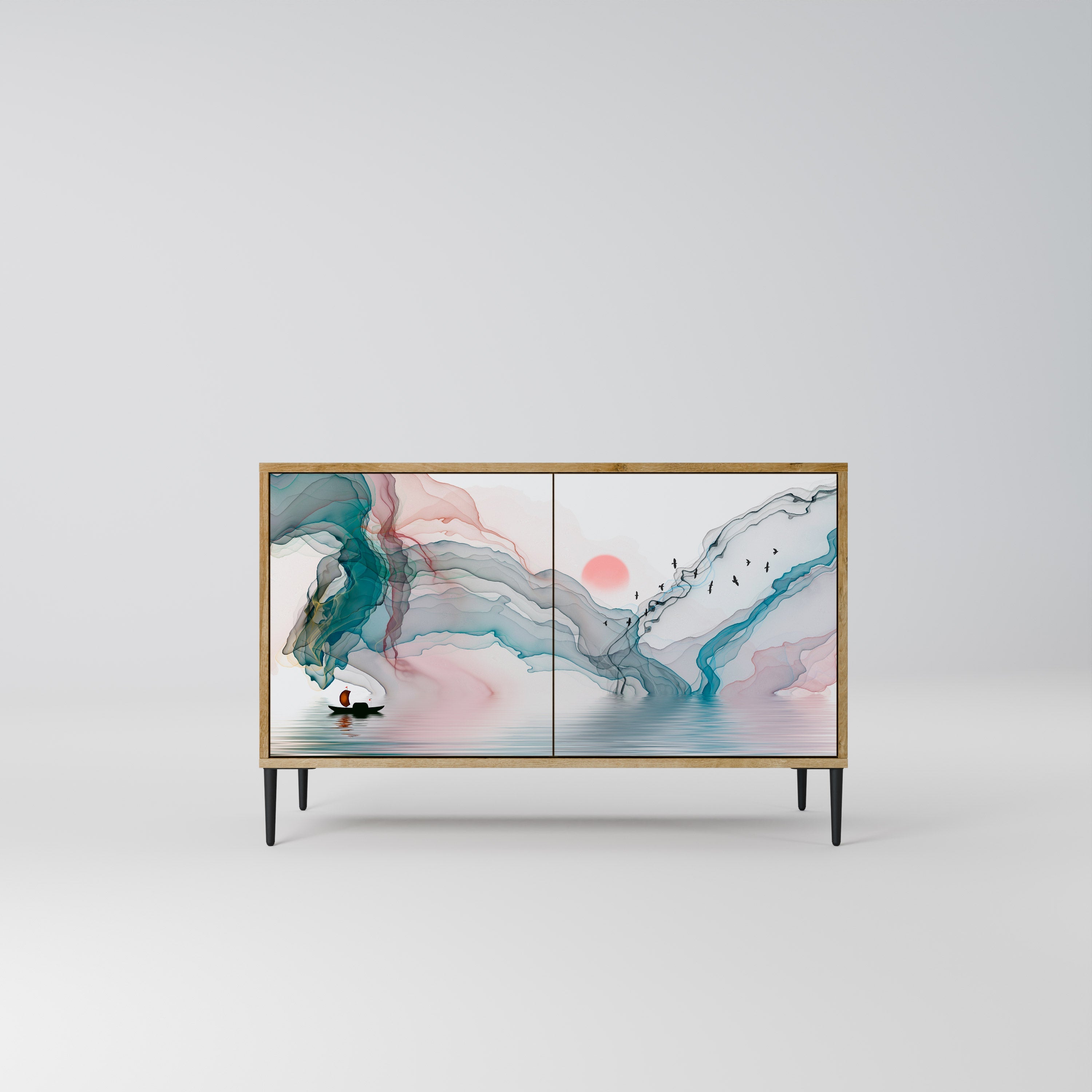 VELVET CROSSING Sideboard mit 2 Türen in Eichenoptik