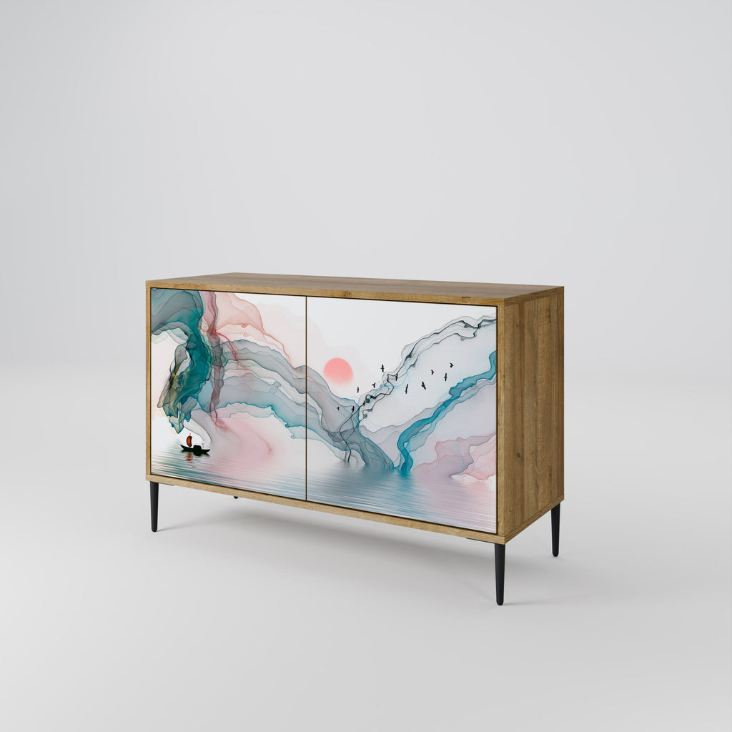 VELVET CROSSING Sideboard mit 2 Türen in Eichenoptik