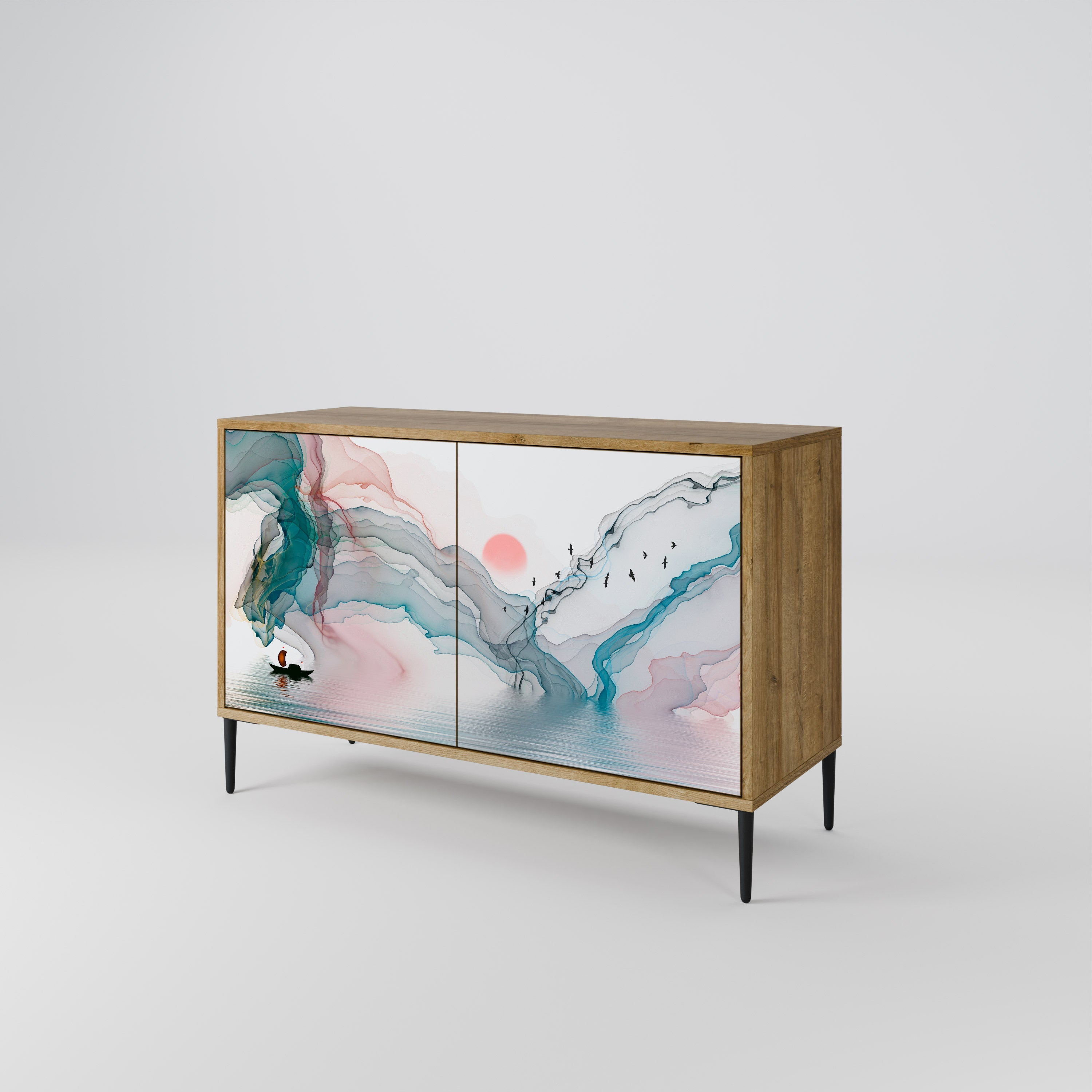 VELVET CROSSING Sideboard mit 2 Türen in Eichenoptik