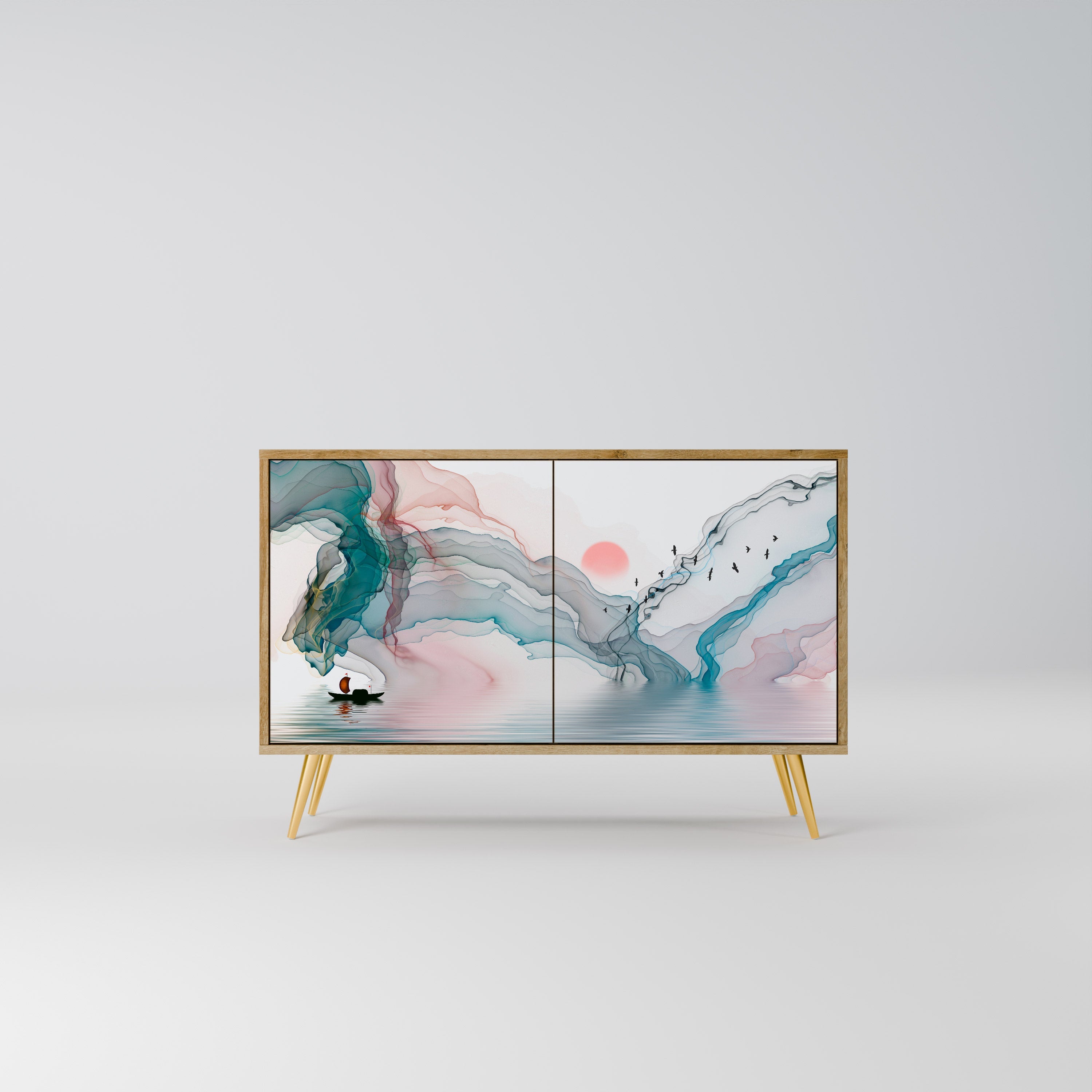 VELVET CROSSING Sideboard mit 2 Türen in Eichenoptik