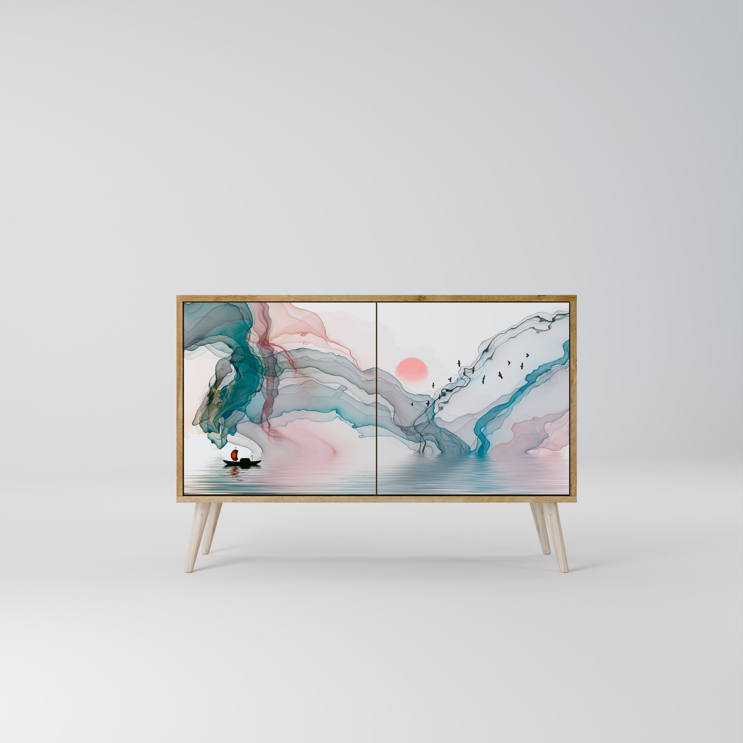 VELVET CROSSING Sideboard mit 2 Türen in Eichenoptik