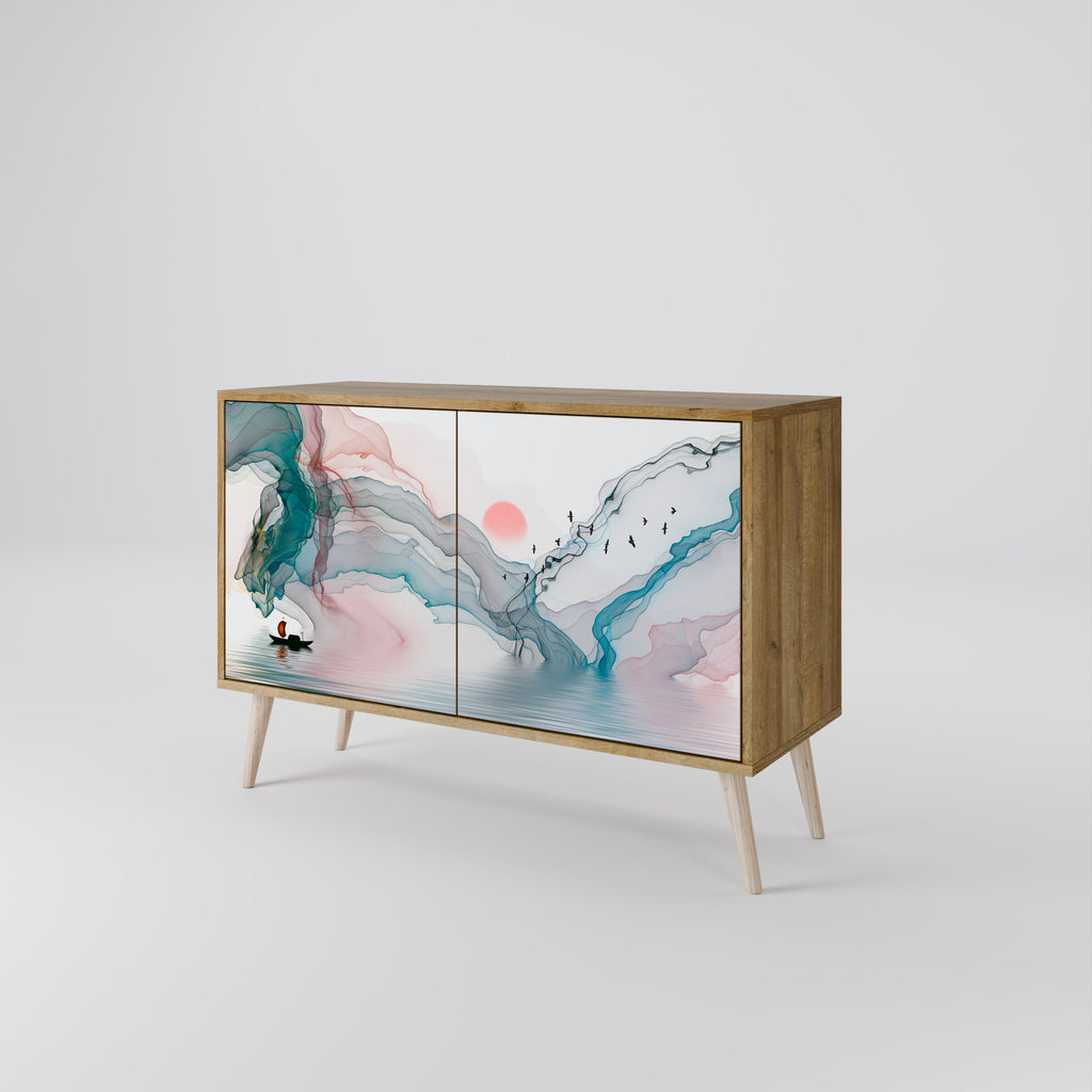 VELVET CROSSING Sideboard mit 2 Türen in Eichenoptik