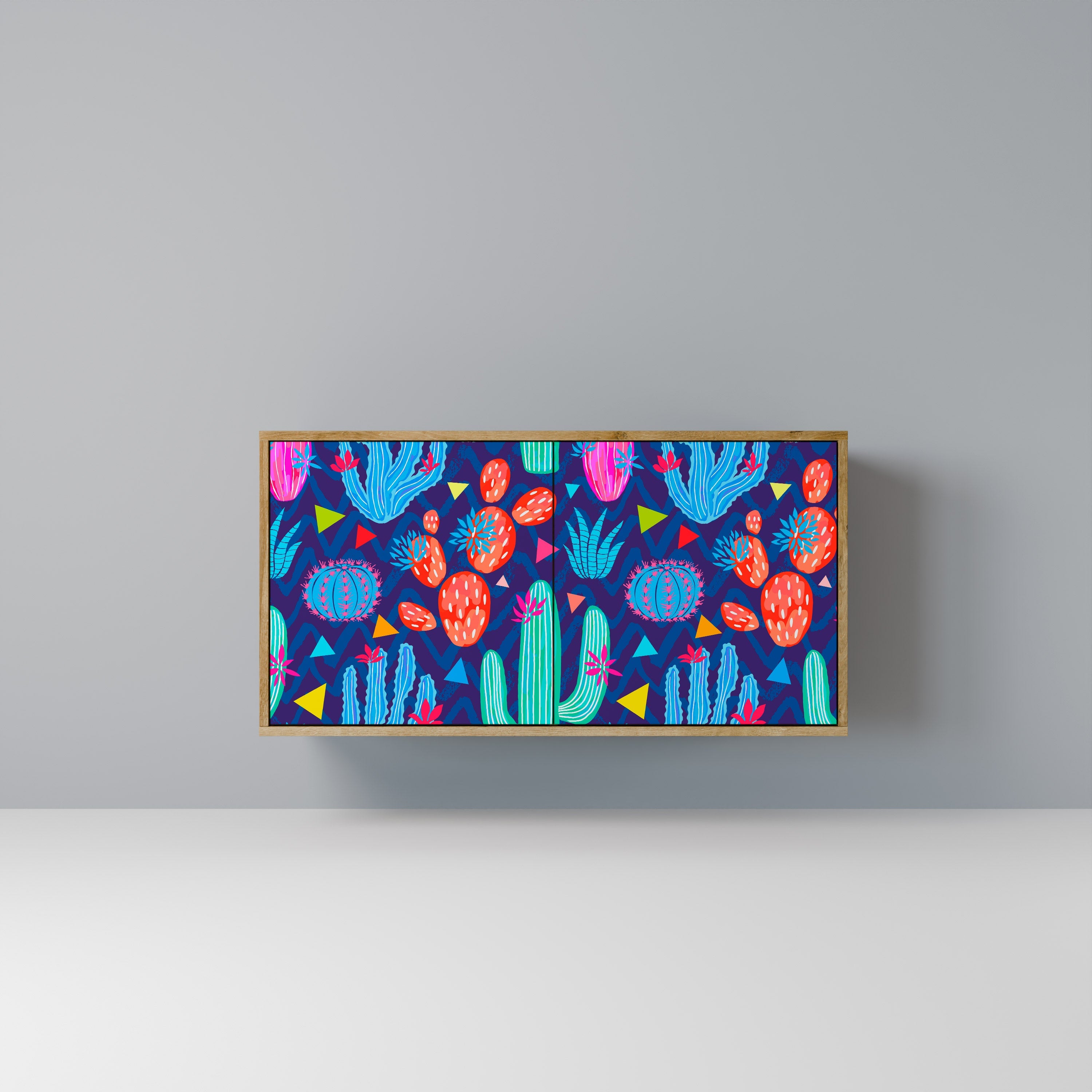 CACTUS VIBES Sideboard mit 2 Türen in Eichenoptik