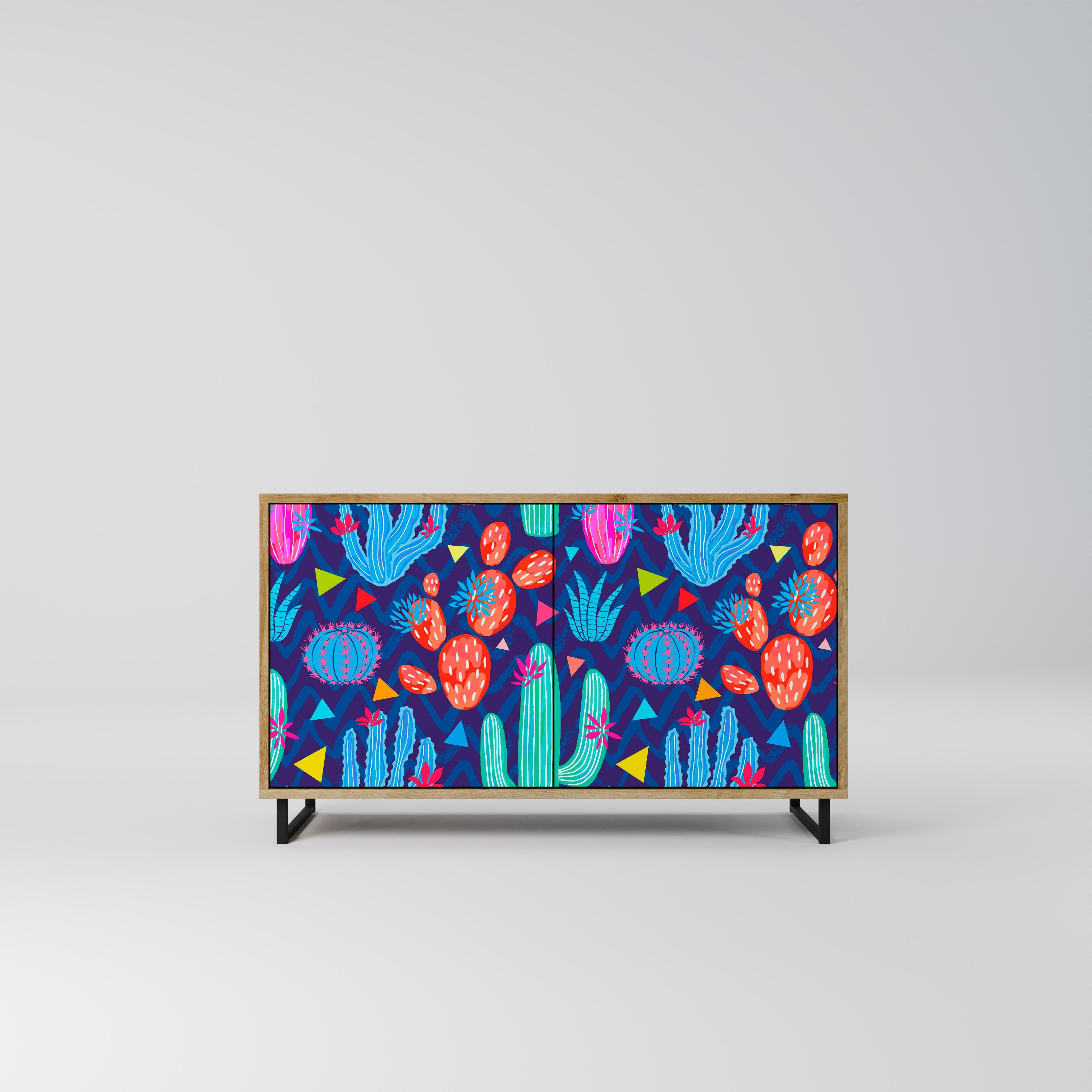 CACTUS VIBES Sideboard mit 2 Türen in Eichenoptik