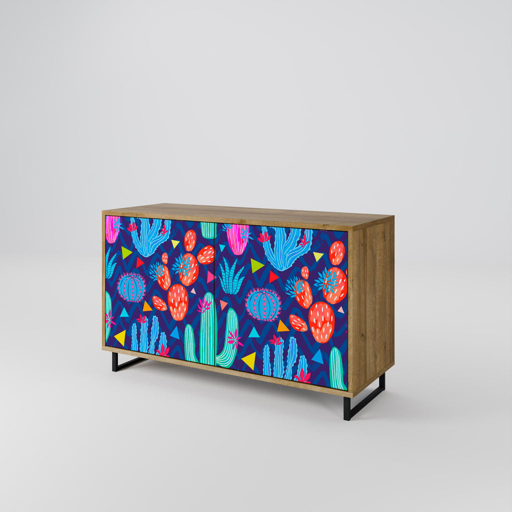 CACTUS VIBES Sideboard mit 2 Türen in Eichenoptik