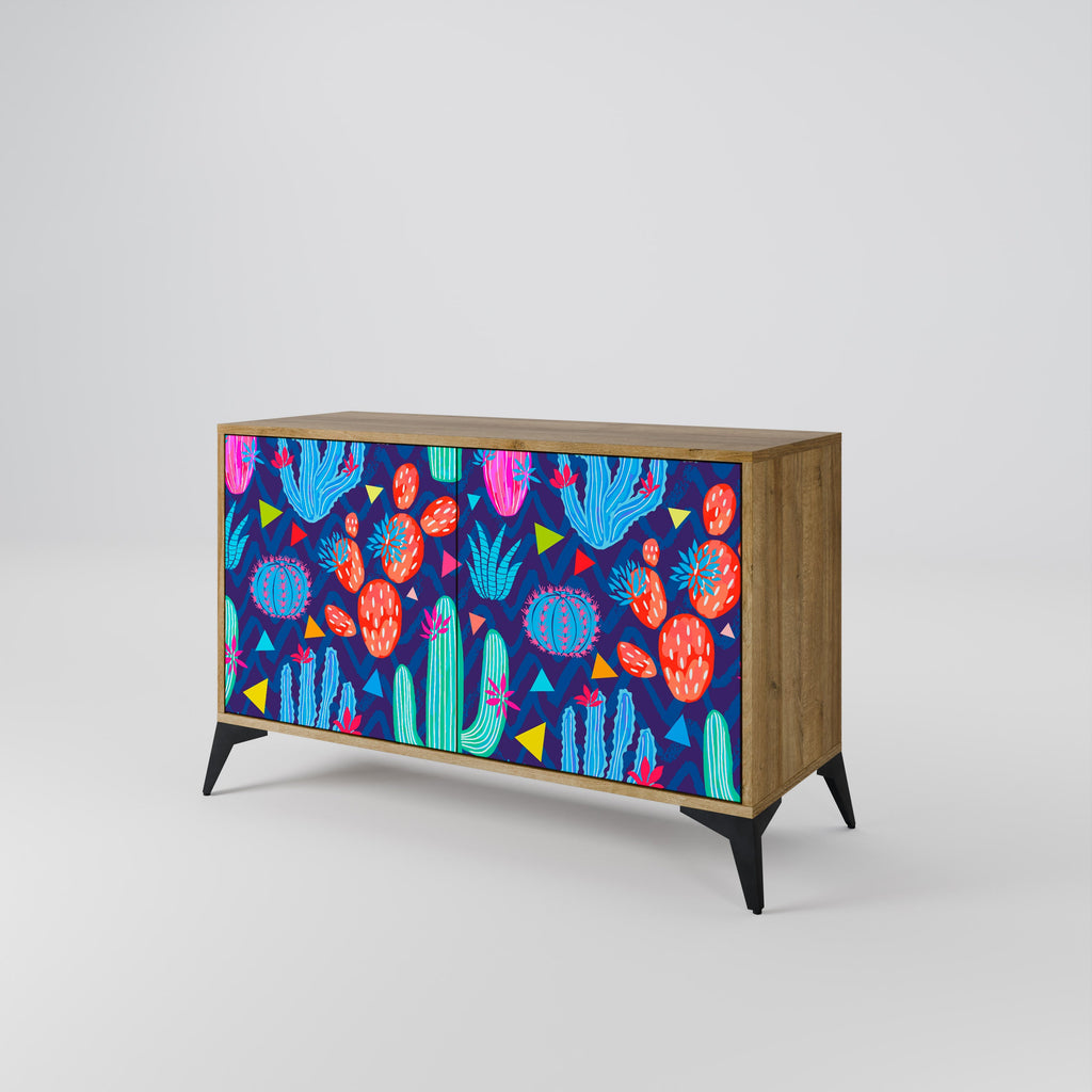 CACTUS VIBES Sideboard mit 2 Türen in Eichenoptik