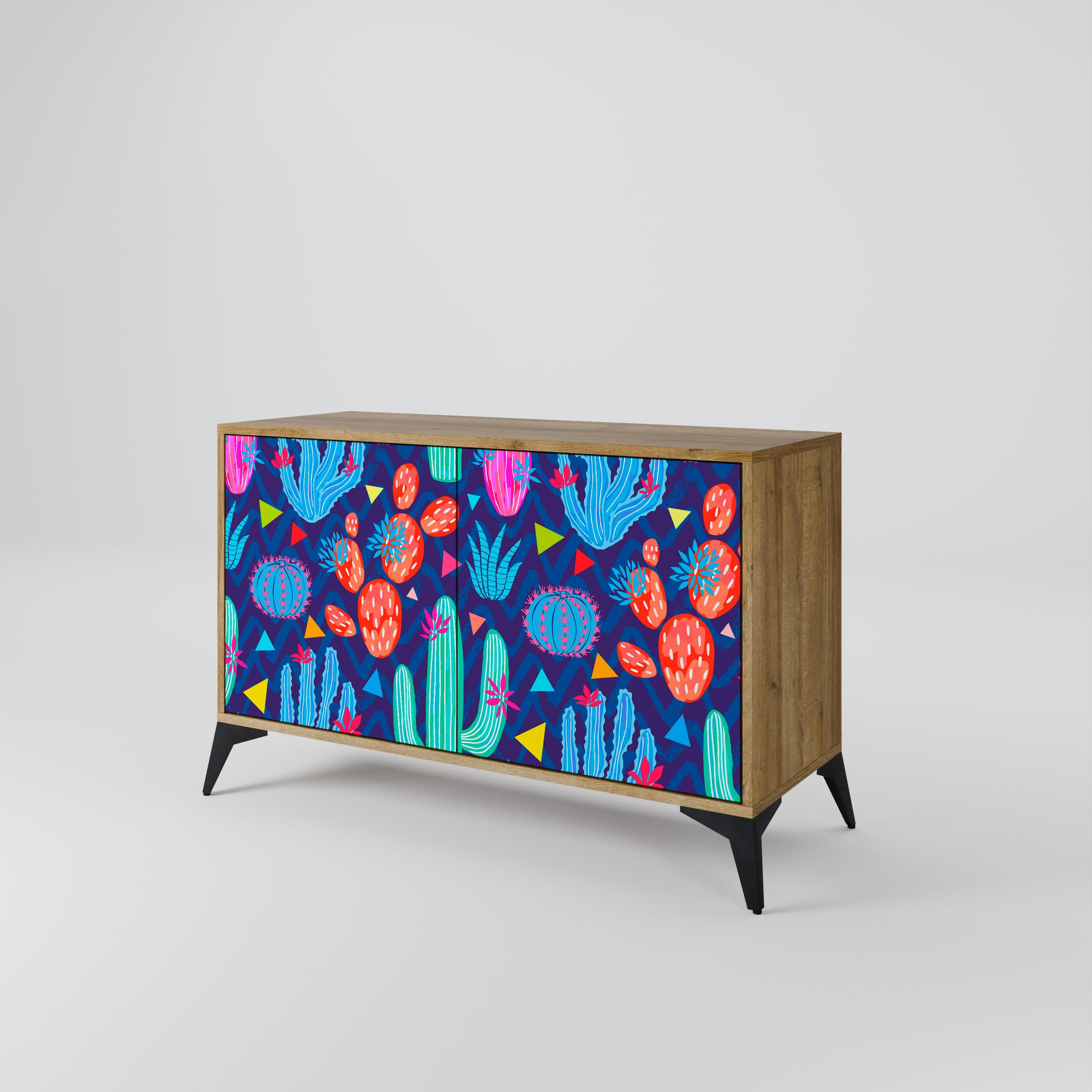 CACTUS VIBES Sideboard mit 2 Türen in Eichenoptik