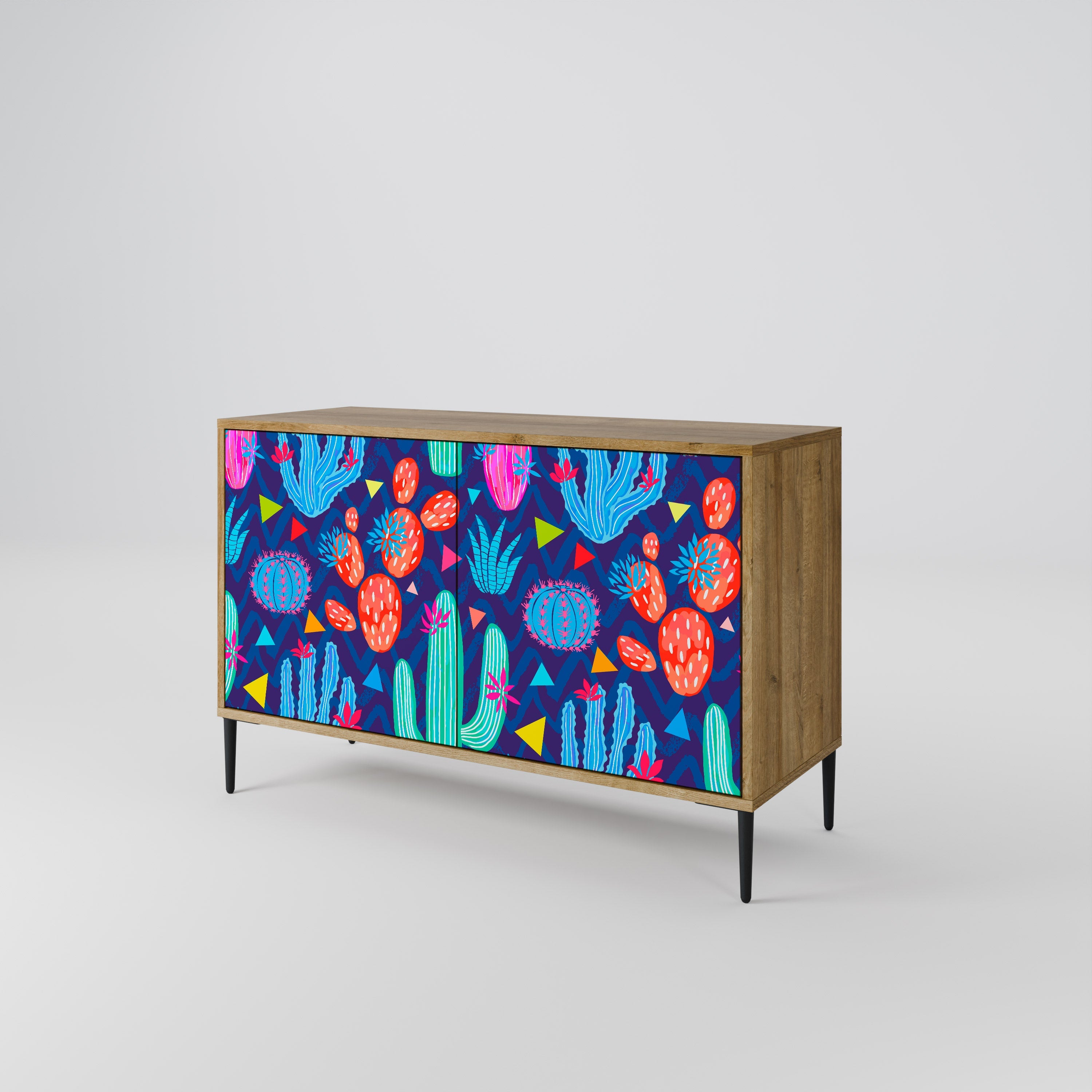 CACTUS VIBES Sideboard mit 2 Türen in Eichenoptik