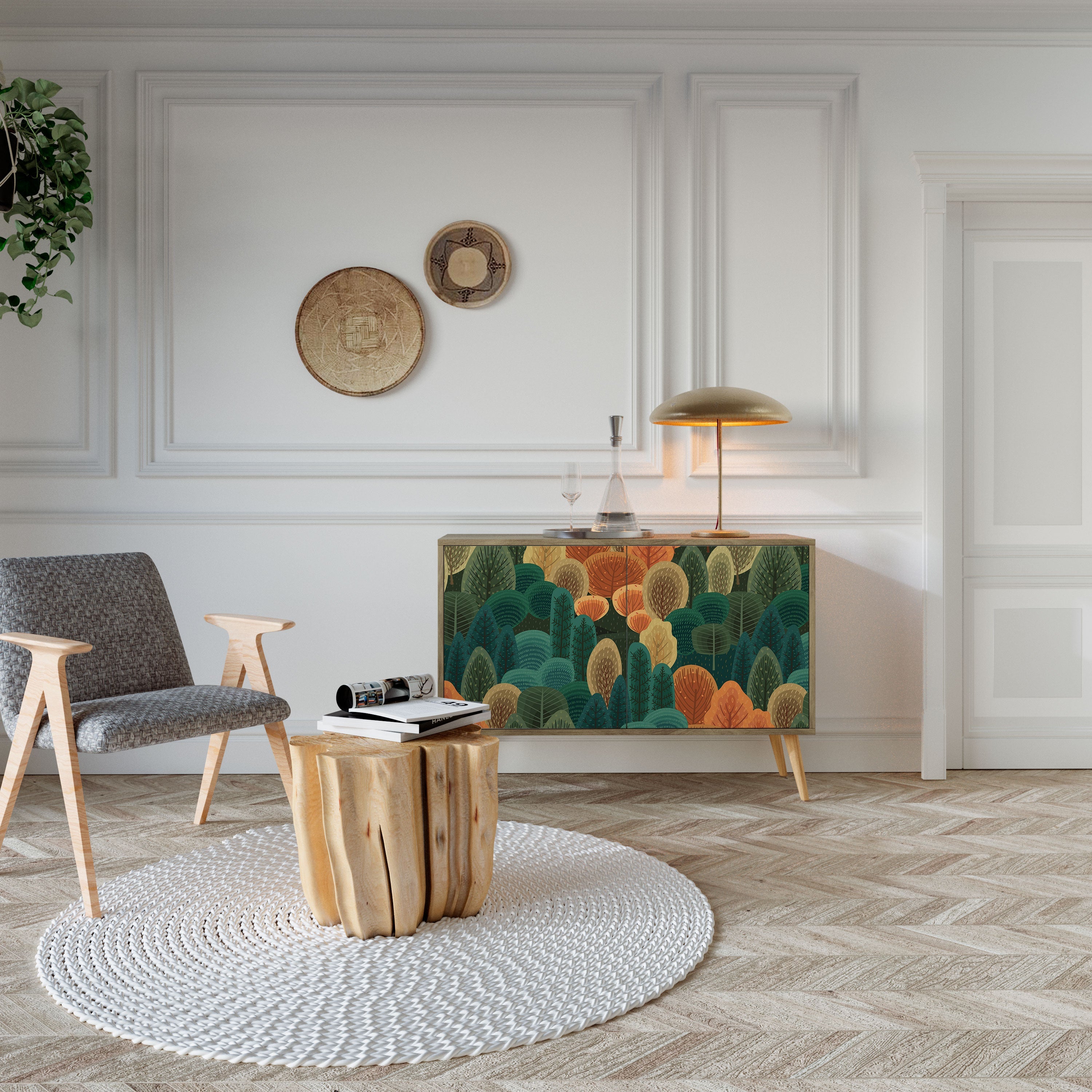 AUTUMN KALEIDOSCOPE Sideboard mit 2 Türen in Eichenoptik