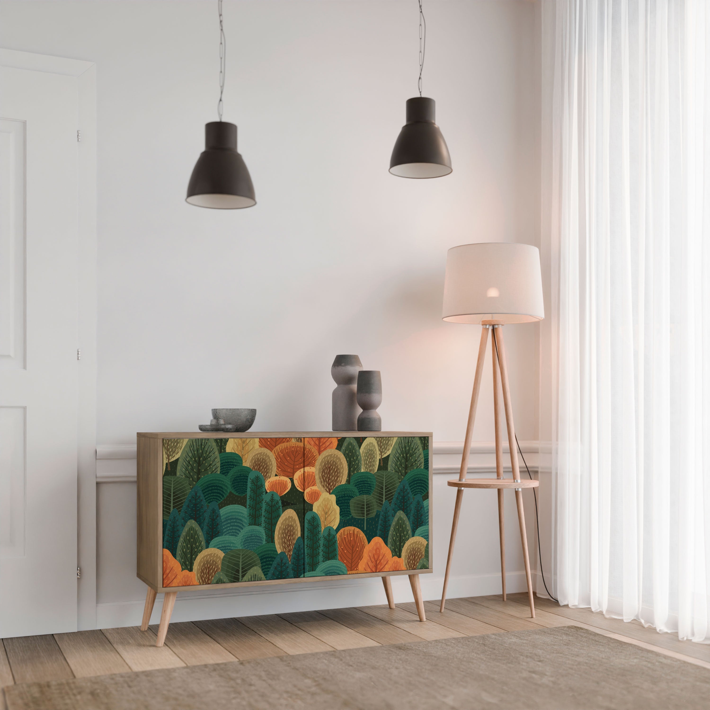 AUTUMN KALEIDOSCOPE Sideboard mit 2 Türen in Eichenoptik