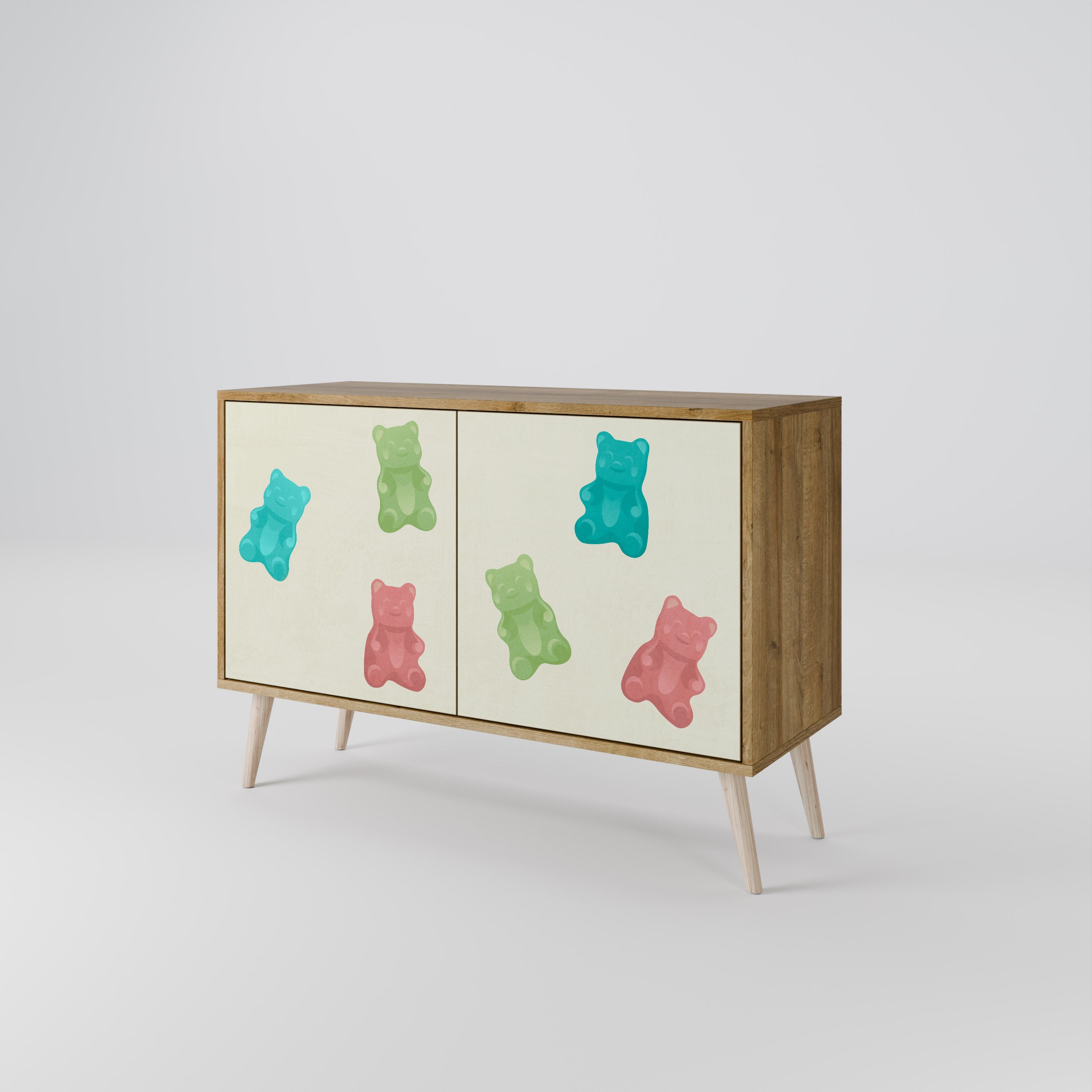 GUMMY BEARS Sideboard mit 2 Türen in Eichenoptik