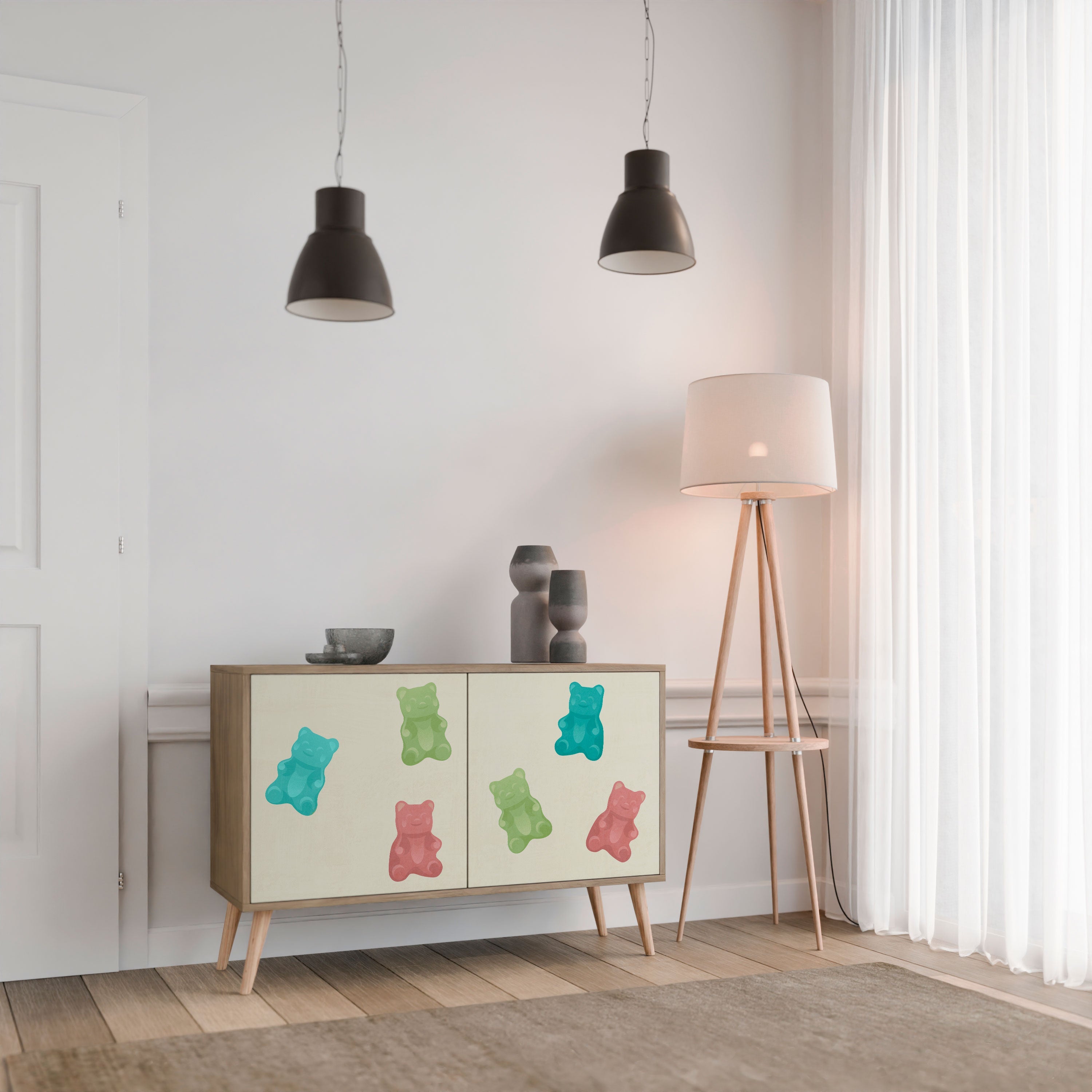 GUMMY BEARS Sideboard mit 2 Türen in Eichenoptik