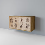 AFRICAN STYLE Sideboard mit 2 Türen in Eiche-Optik