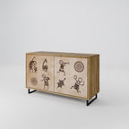 AFRICAN STYLE Sideboard mit 2 Türen in Eiche-Optik