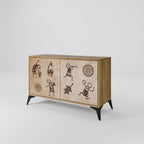 AFRICAN STYLE Sideboard mit 2 Türen in Eiche-Optik