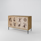 AFRICAN STYLE Sideboard mit 2 Türen in Eiche-Optik