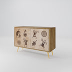 AFRICAN STYLE Sideboard mit 2 Türen in Eiche-Optik