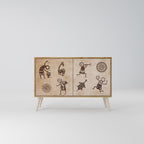 AFRICAN STYLE Sideboard mit 2 Türen in Eiche-Optik