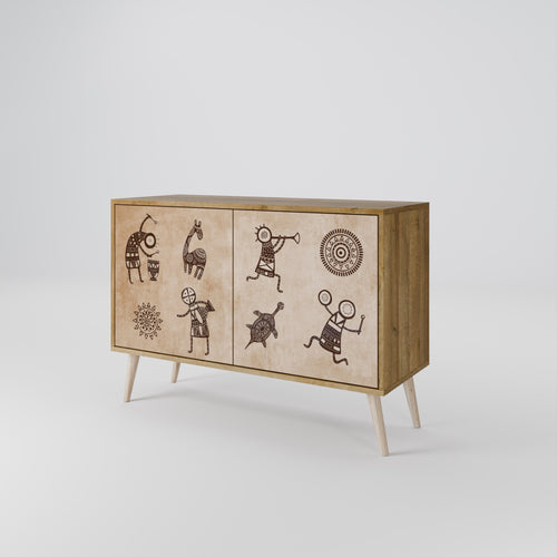 AFRICAN STYLE Sideboard mit 2 Türen in Eiche-Optik