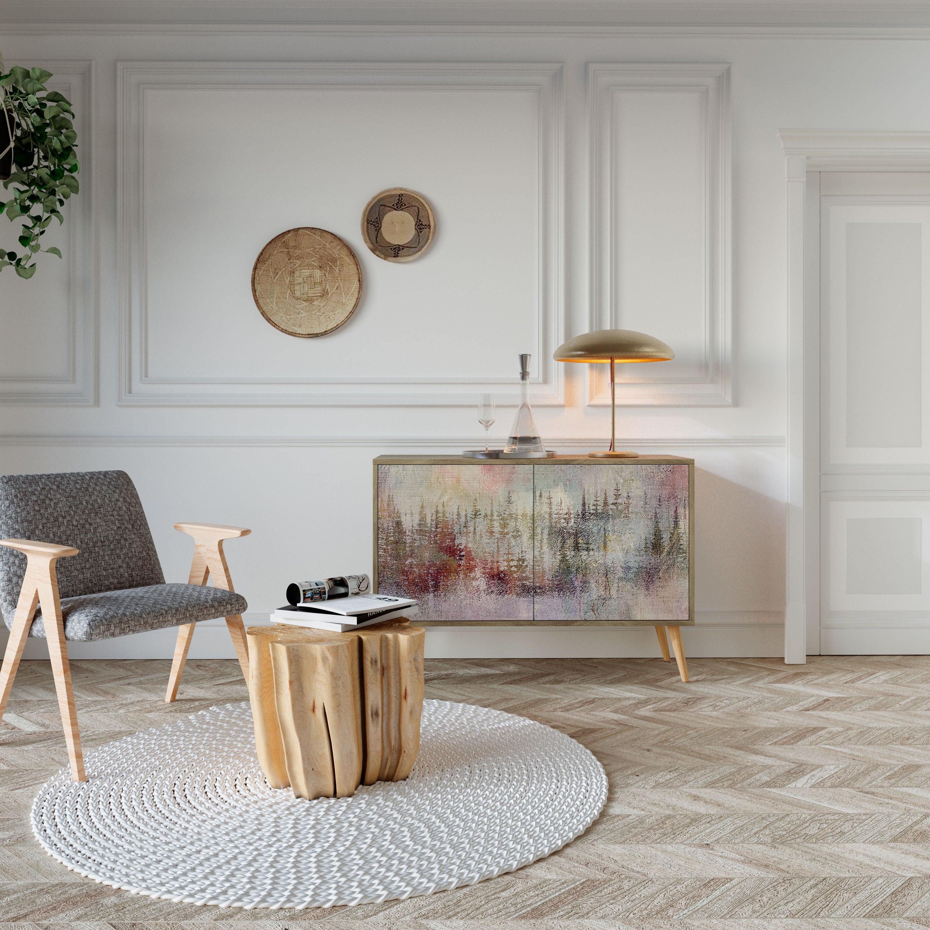 VEILED SUMMIT Sideboard mit 2 Türen in Eichenoptik
