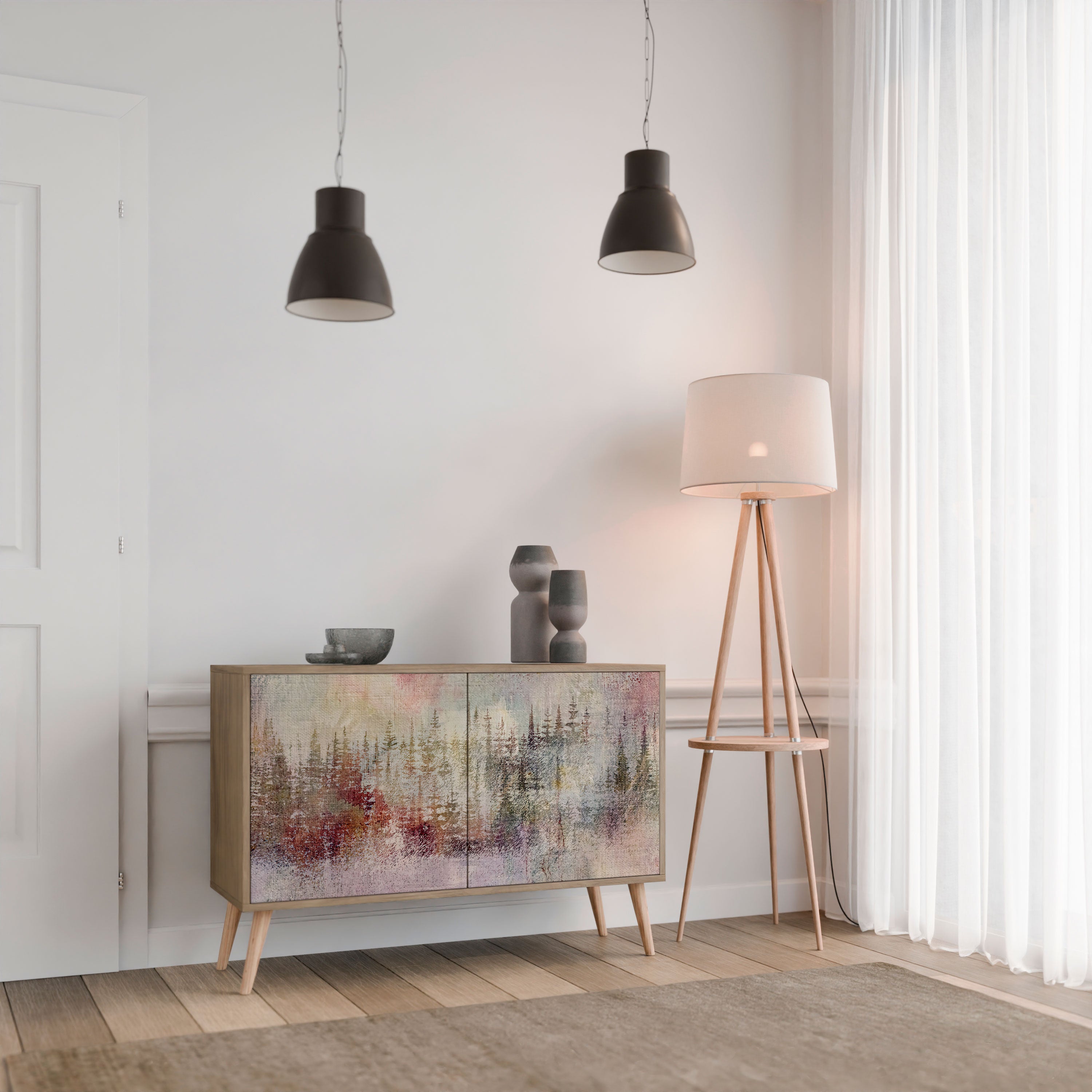VEILED SUMMIT Sideboard mit 2 Türen in Eichenoptik