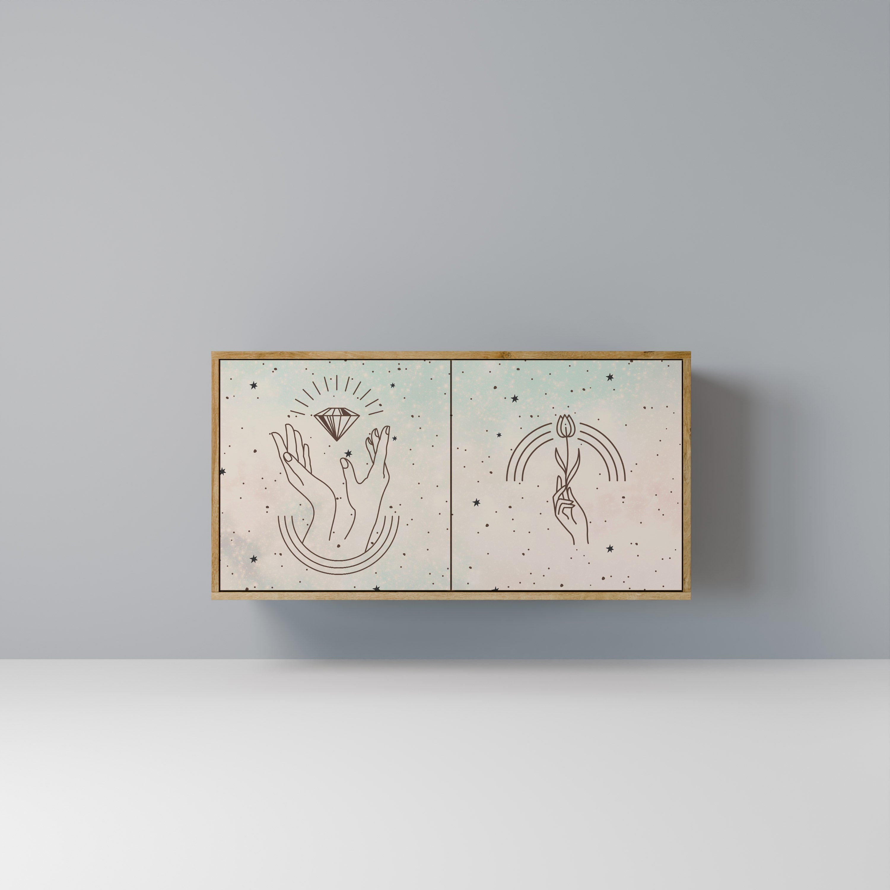 DELICATE BEAUTY Sideboard mit 2 Türen in Eichenoptik