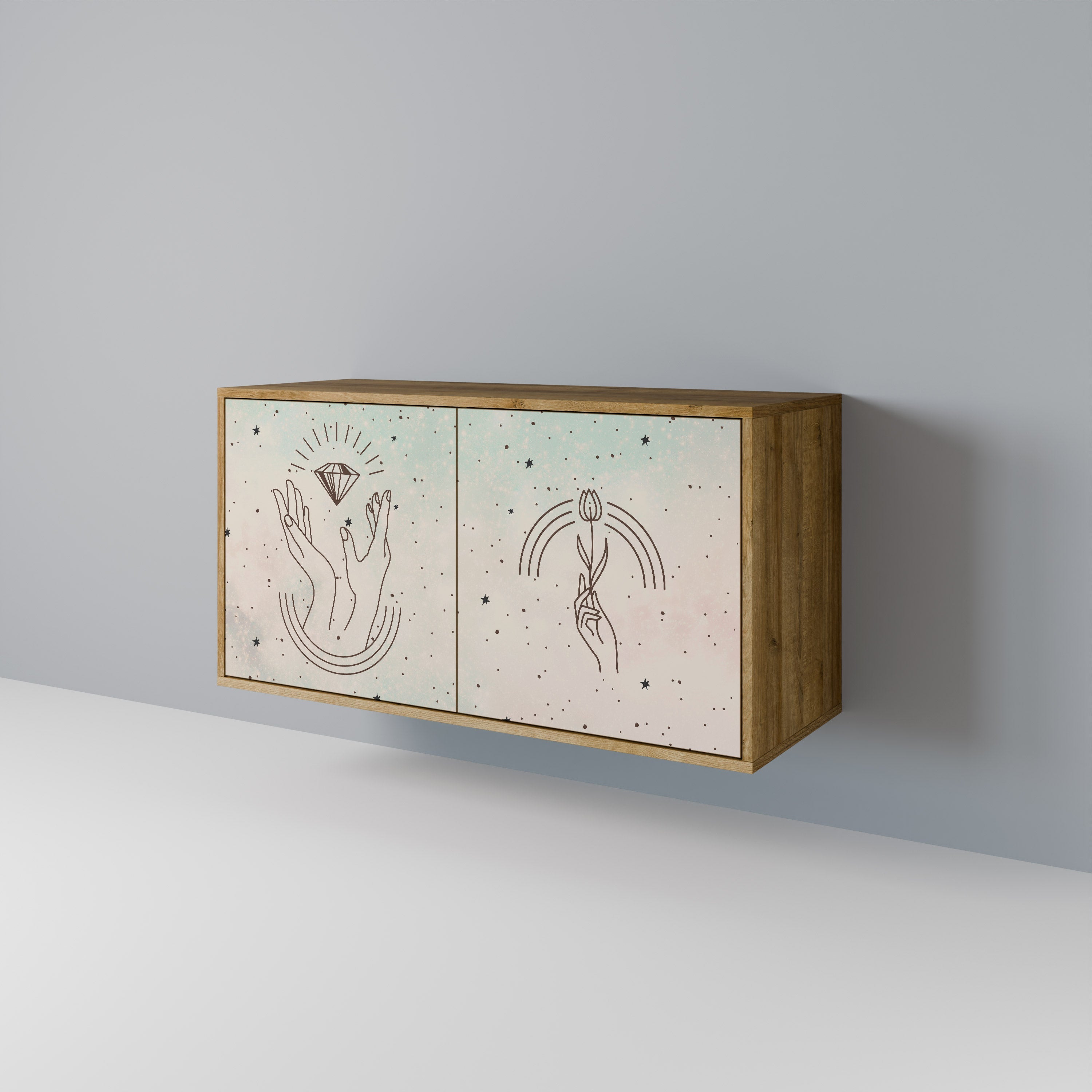 DELICATE BEAUTY Sideboard mit 2 Türen in Eichenoptik