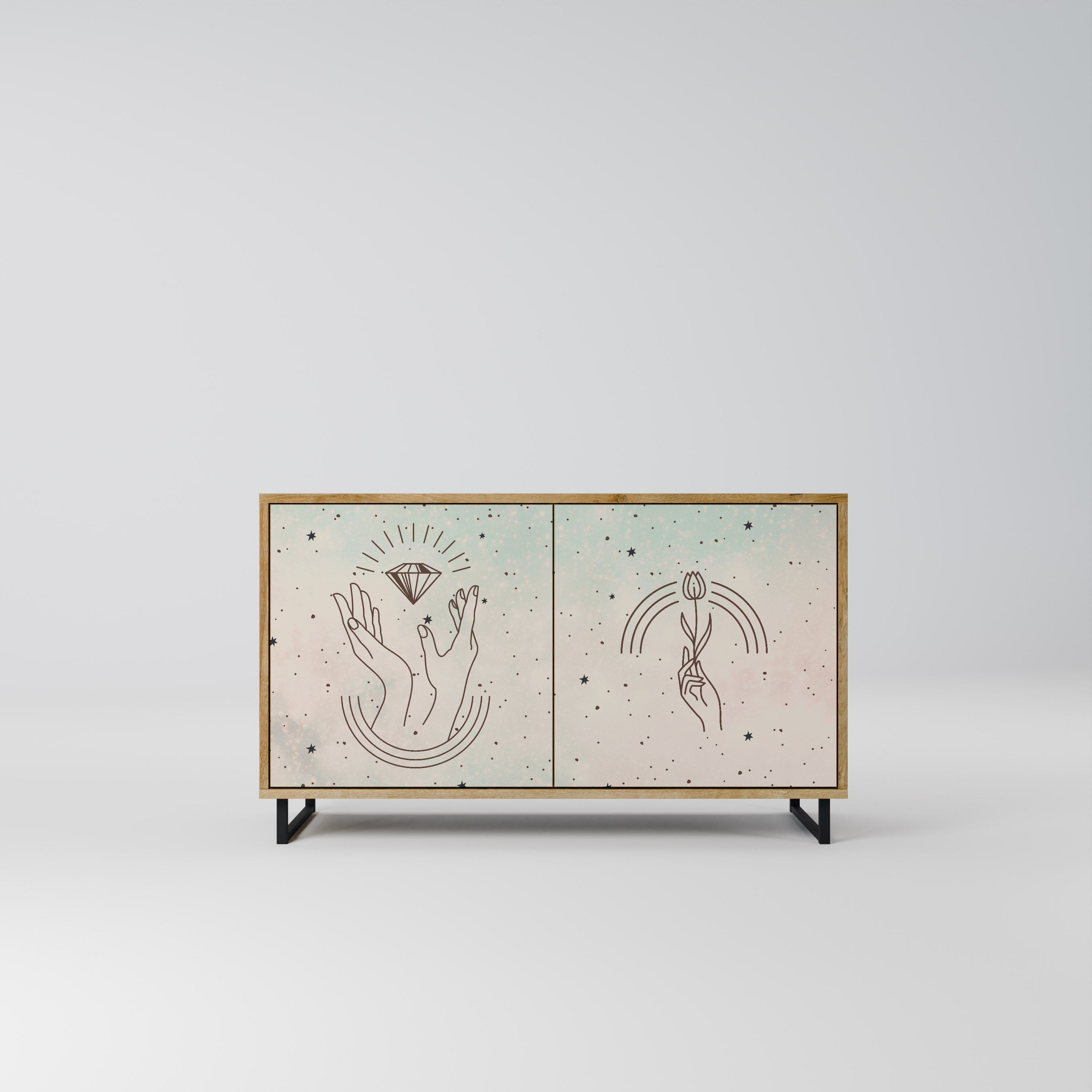 DELICATE BEAUTY Sideboard mit 2 Türen in Eichenoptik