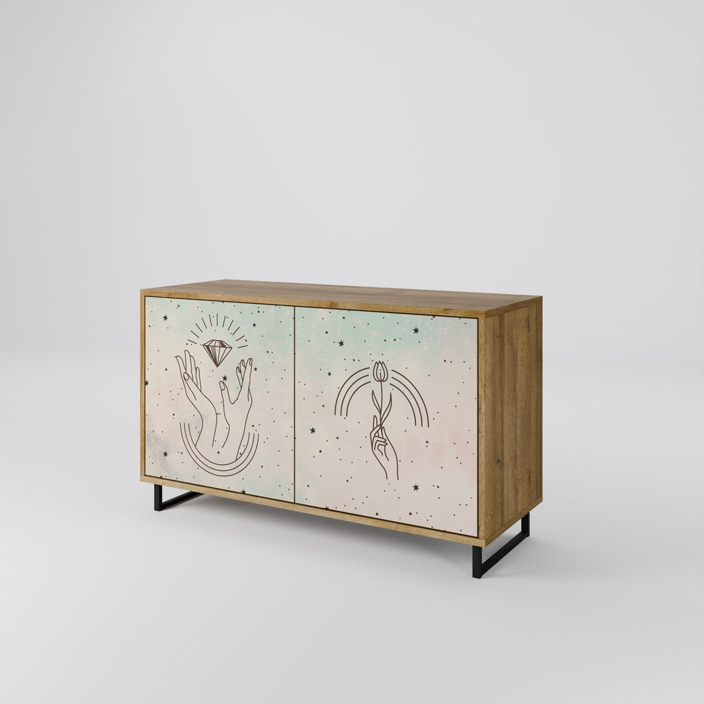 DELICATE BEAUTY Sideboard mit 2 Türen in Eichenoptik