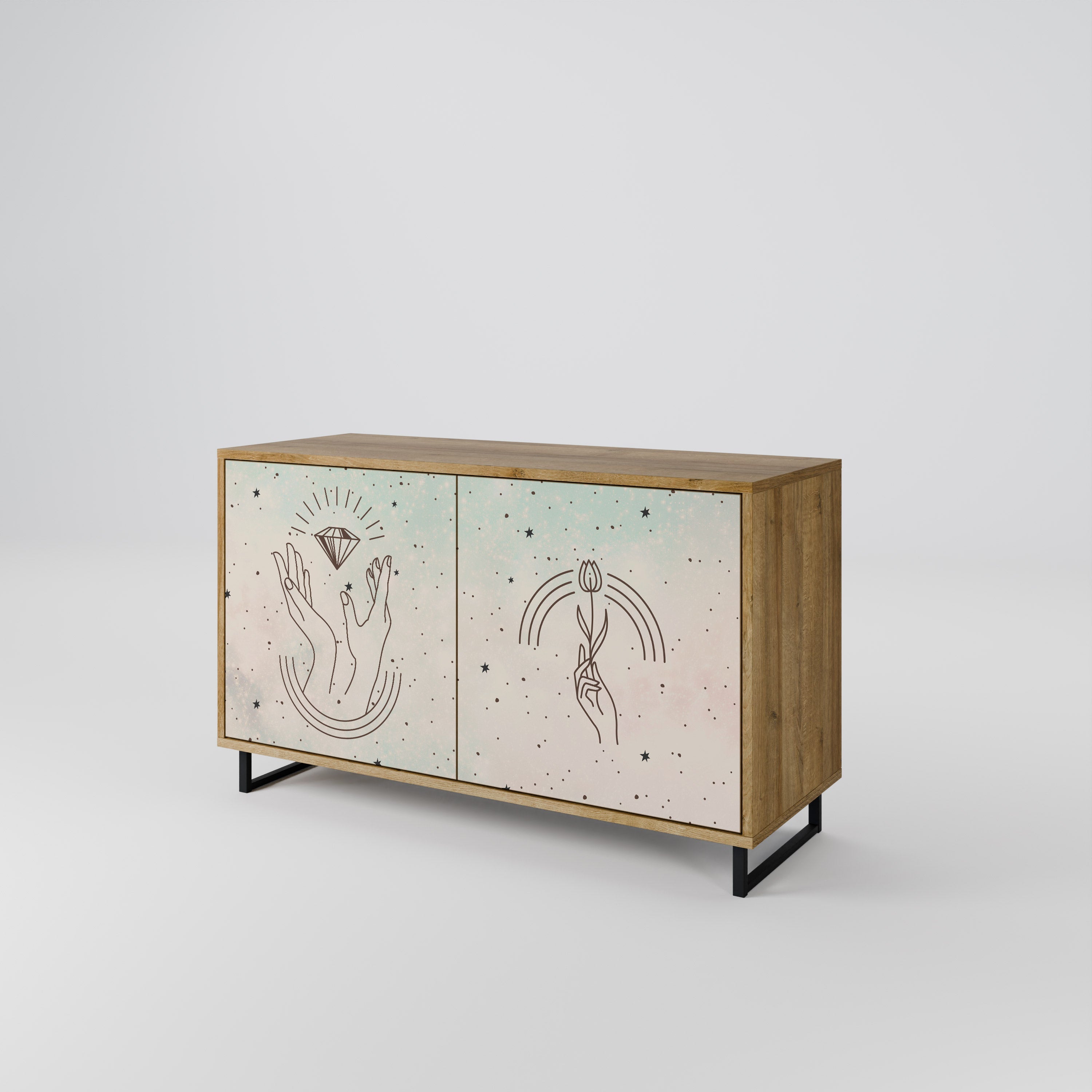 DELICATE BEAUTY Sideboard mit 2 Türen in Eichenoptik